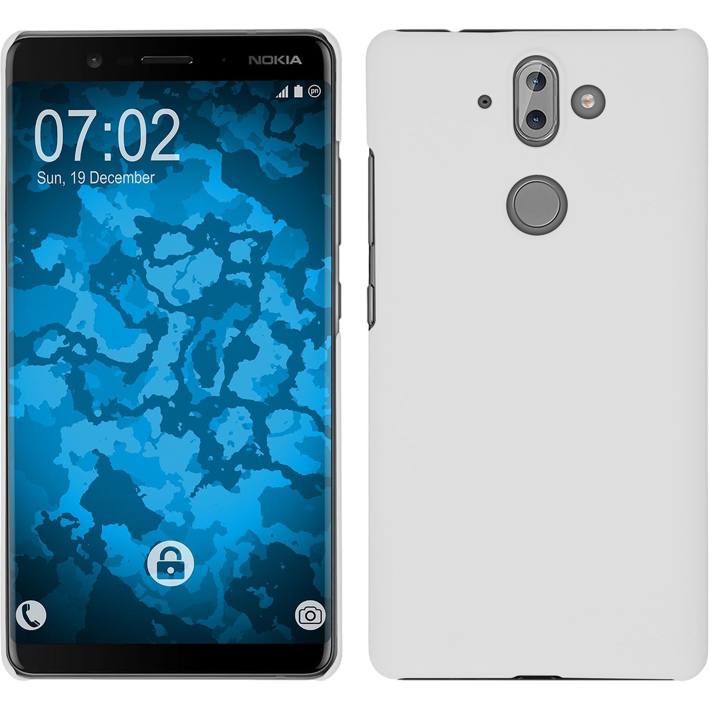 Hardcase für Nokia 9 gummiert weifl