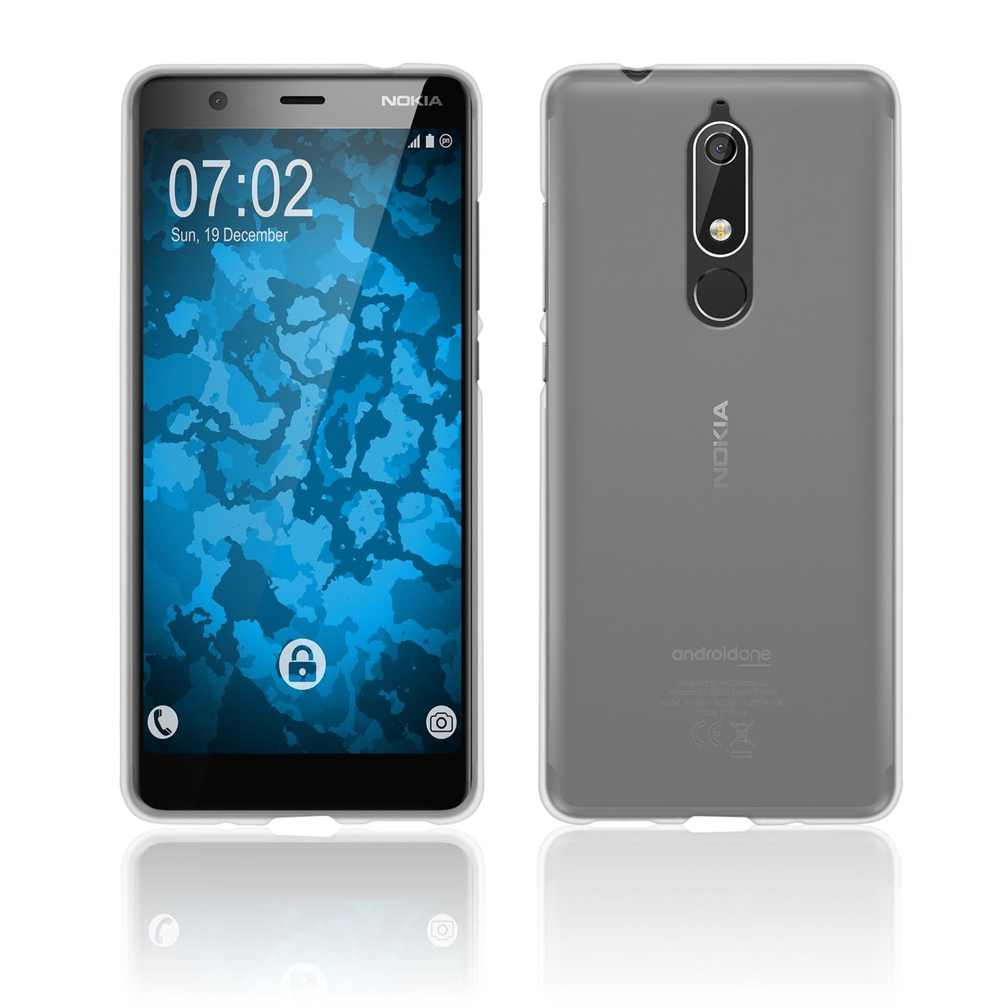 PhoneNatic Case kompatibel mit Nokia 5.1 - transparent-weifl Silikon Hülle matt Cover
