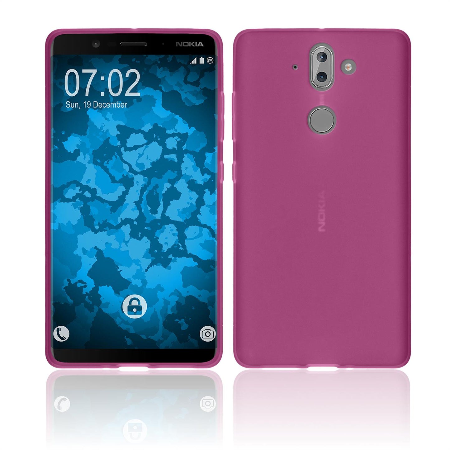 PhoneNatic Case kompatibel mit Nokia 9 - pink Silikon Hülle matt Cover