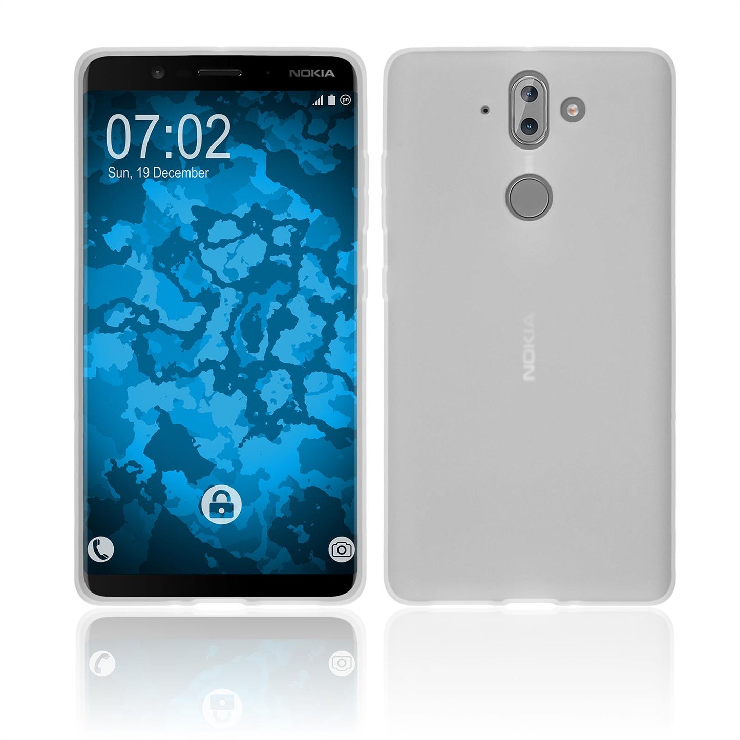 PhoneNatic Case kompatibel mit Nokia 9 - clear Silikon Hülle matt Cover
