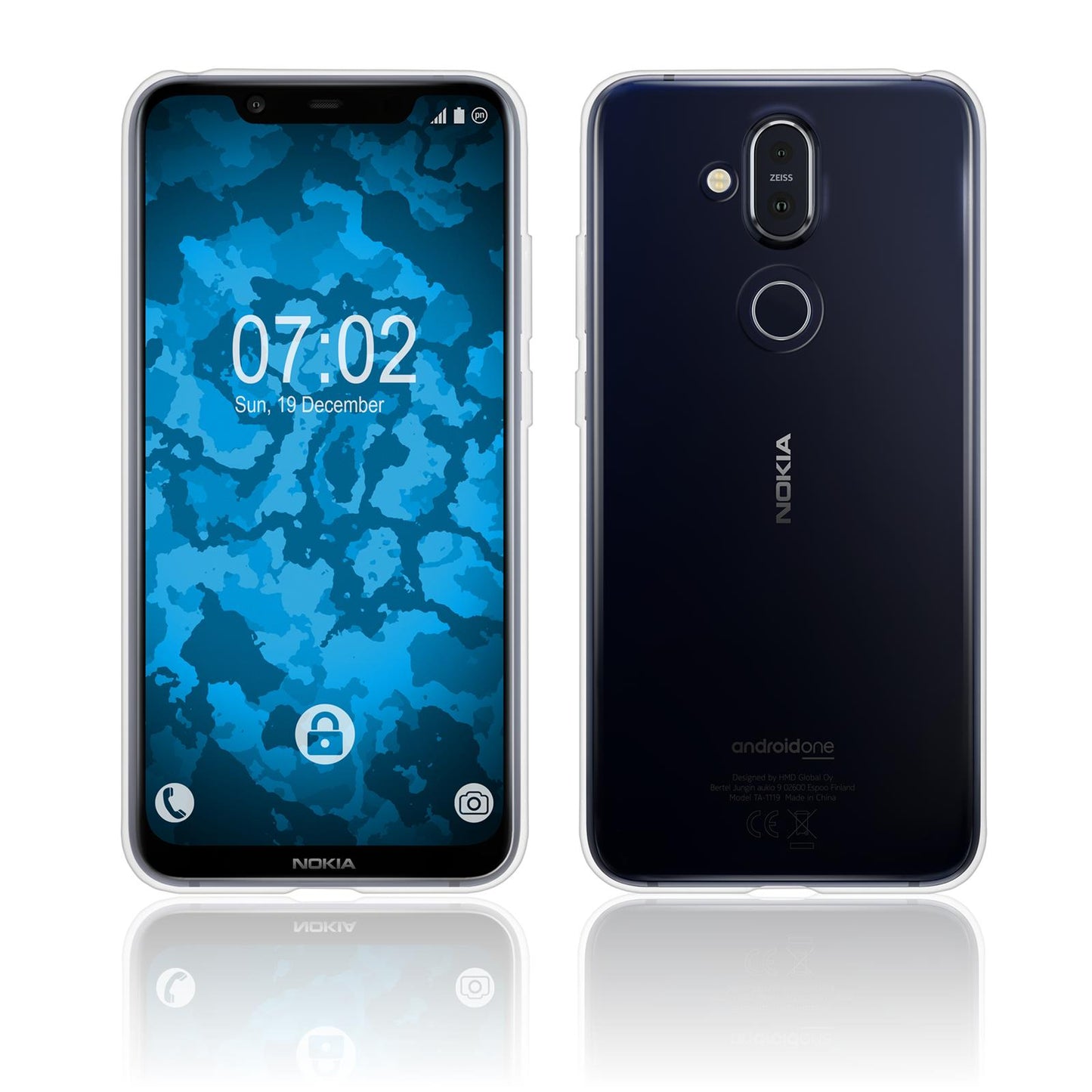 PhoneNatic Case kompatibel mit Nokia 8.1 (X7) - Crystal Clear Silikon Hülle transparent Cover