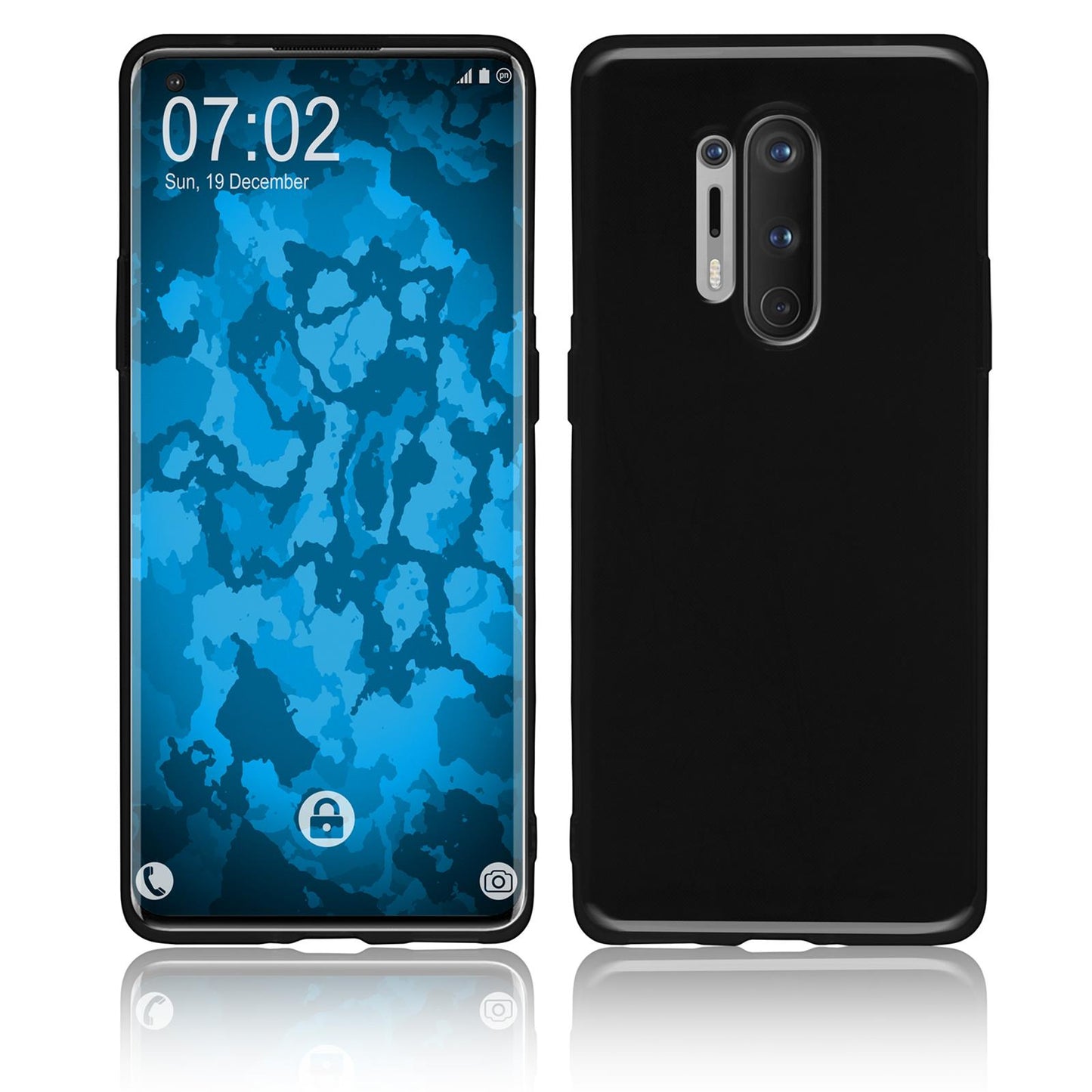 PhoneNatic Case kompatibel mit OnePlus 8 Pro - schwarz Silikon Hülle Cover