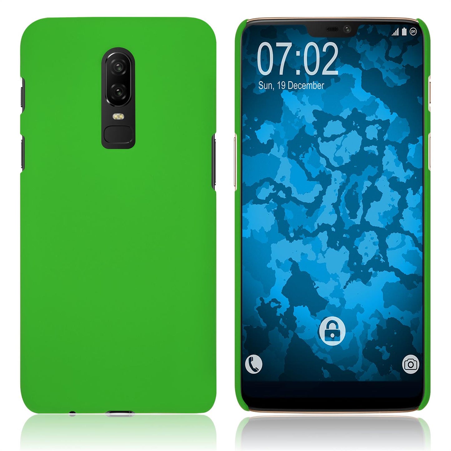 Hardcase für OnePlus 6 gummiert grün
