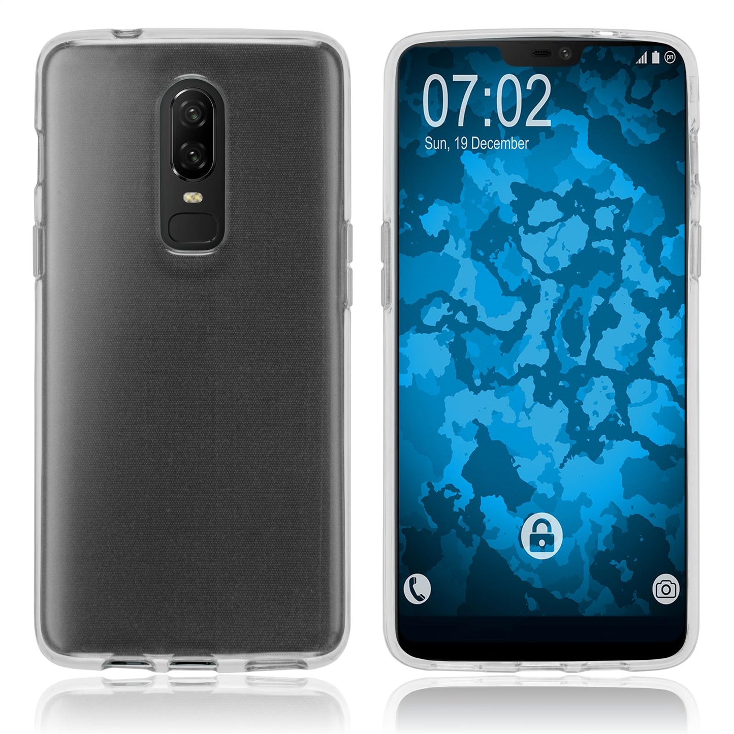 PhoneNatic Case kompatibel mit OnePlus 6 - Crystal Clear Silikon Hülle transparent Cover