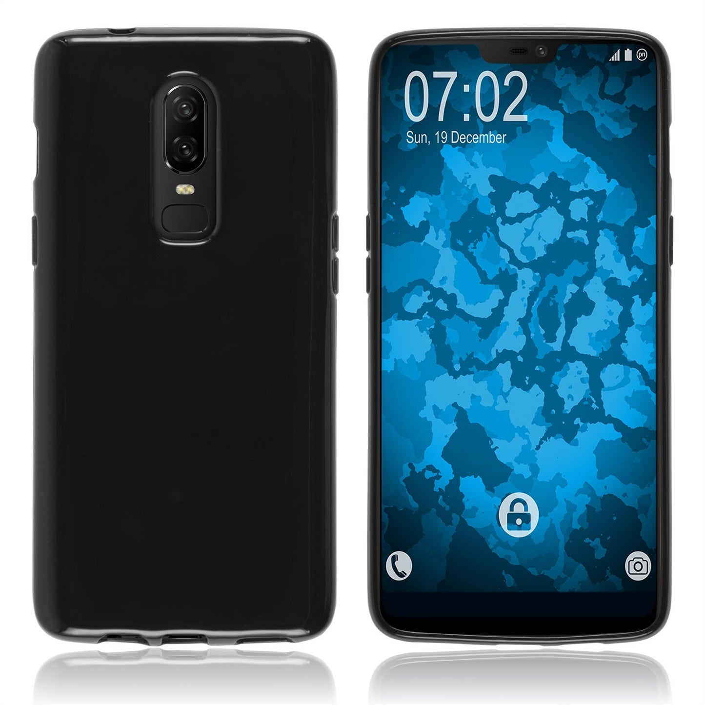 PhoneNatic Case kompatibel mit OnePlus 6 - schwarz Silikon Hülle Cover