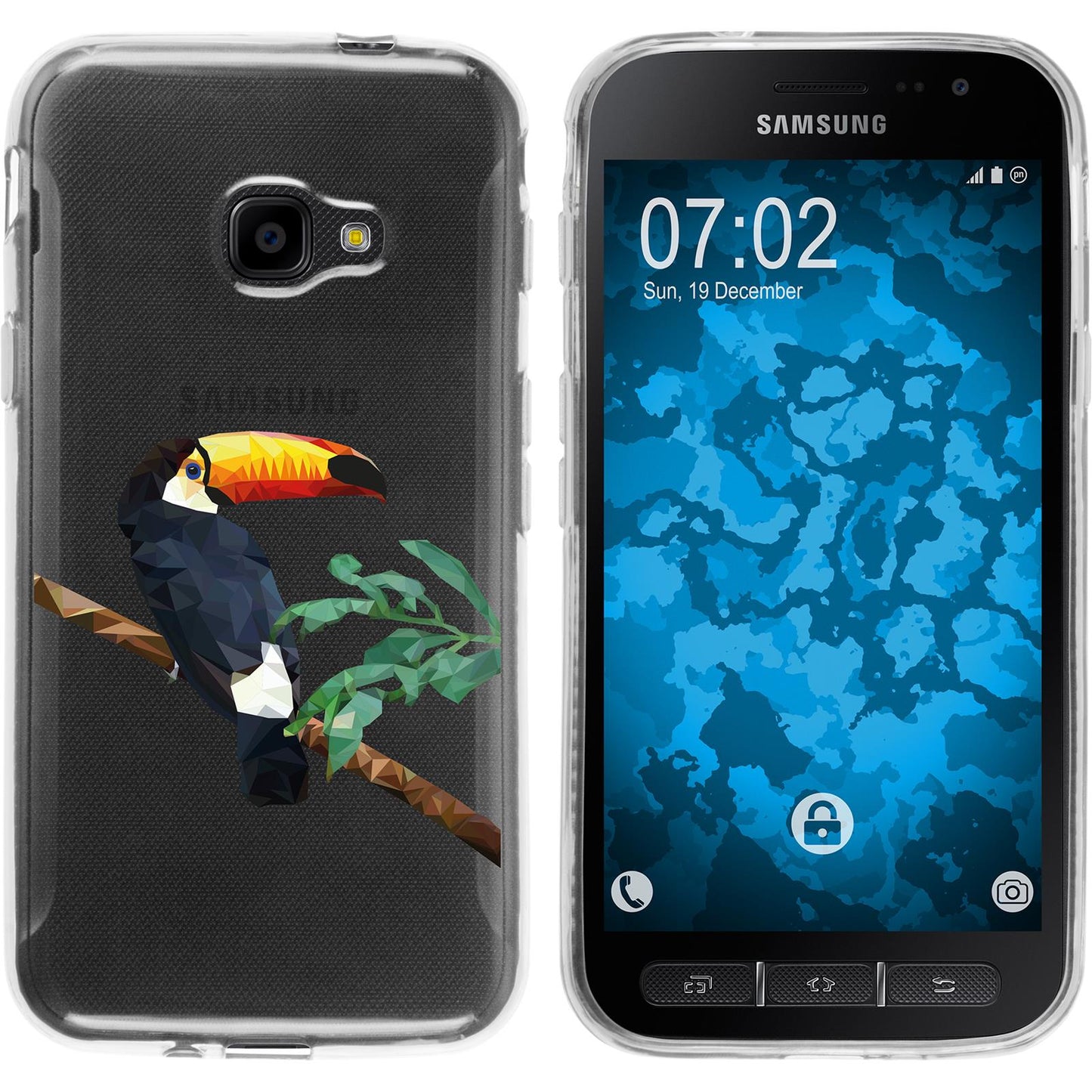 Galaxy Xcover 4 / 4s Silikon-Hülle Vektor Tiere M5 Case