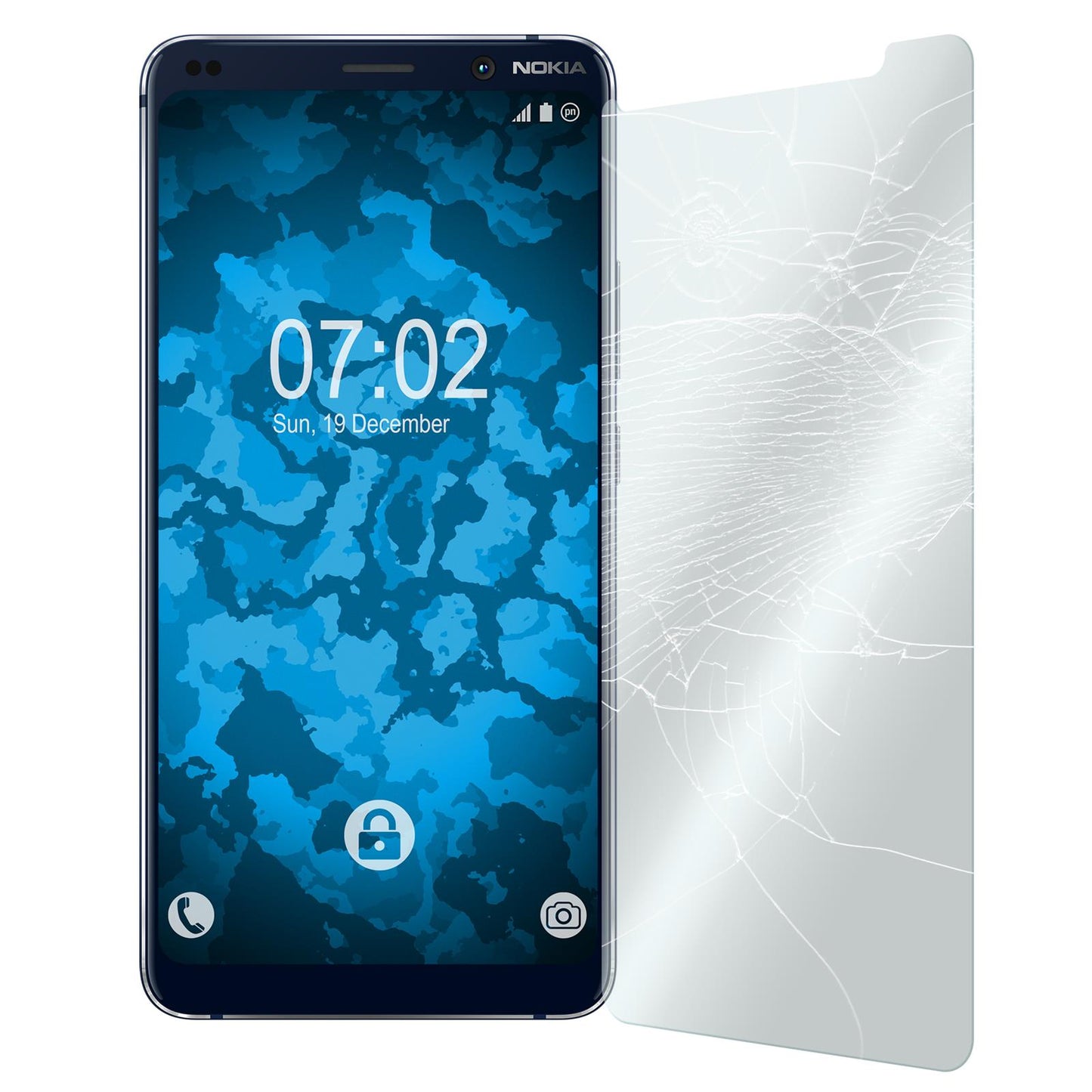 2 x Nokia 9 PureView Glas-Displayschutzfolie klar