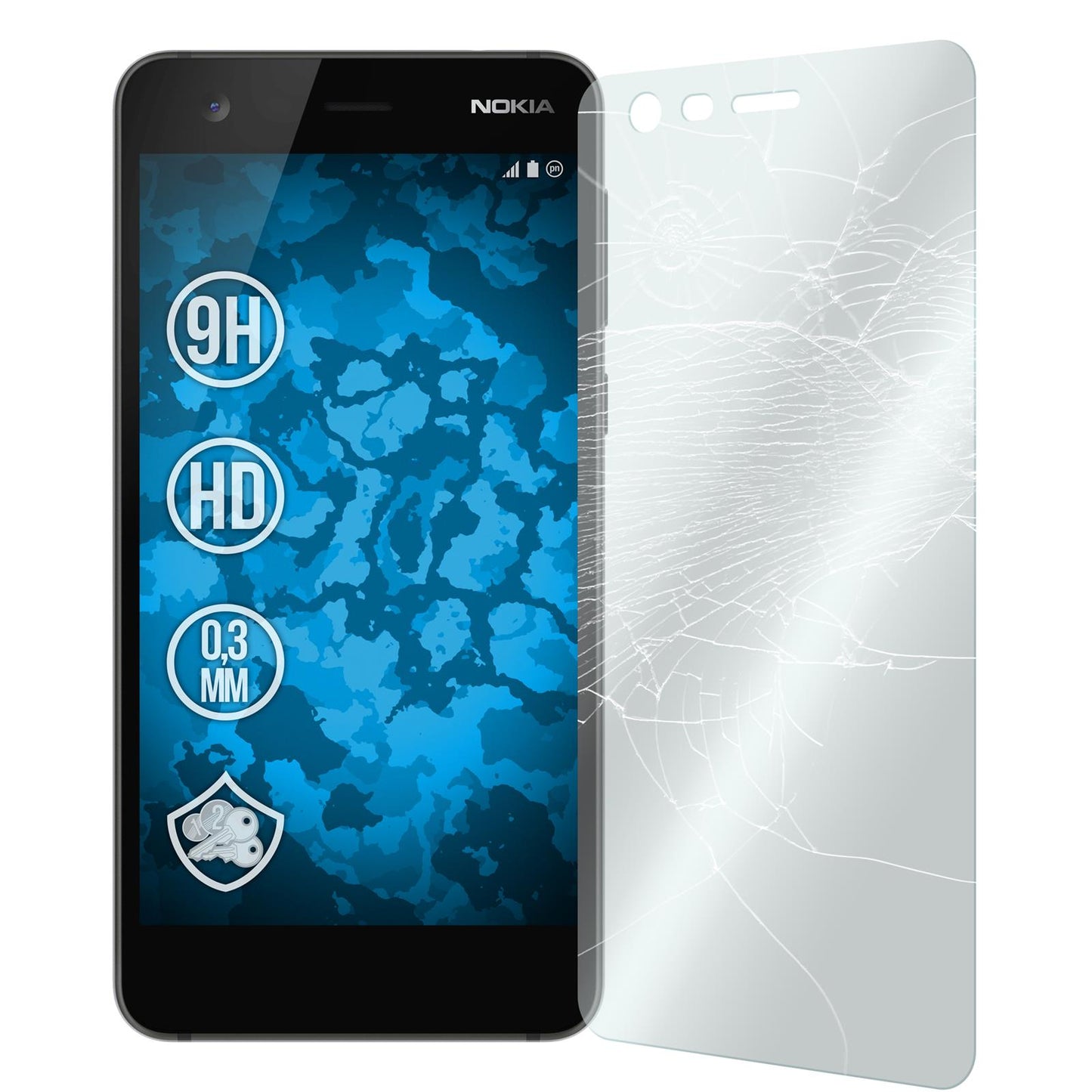 3 x Nokia 2 Glas-Displayschutzfolie klar