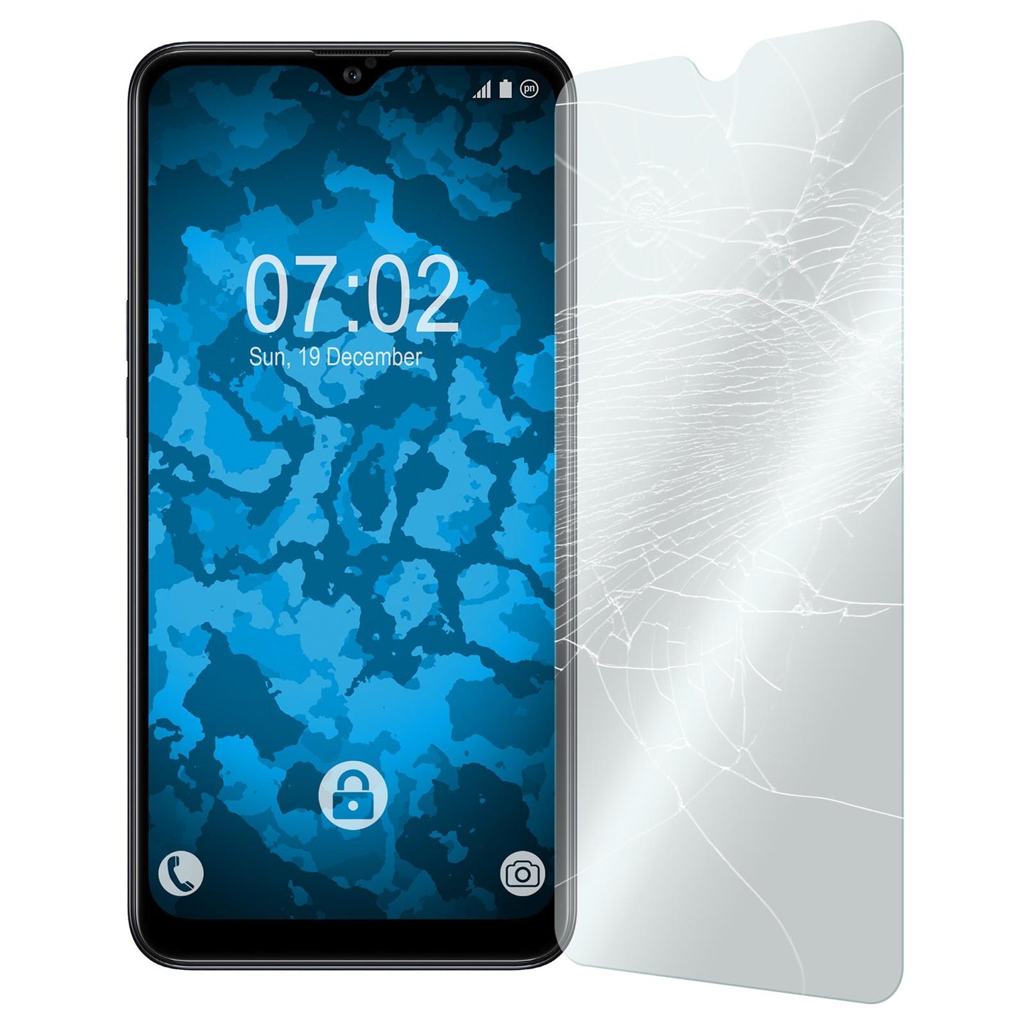 3 x Samsung Galaxy A10s Glas-Displayschutzfolie klar