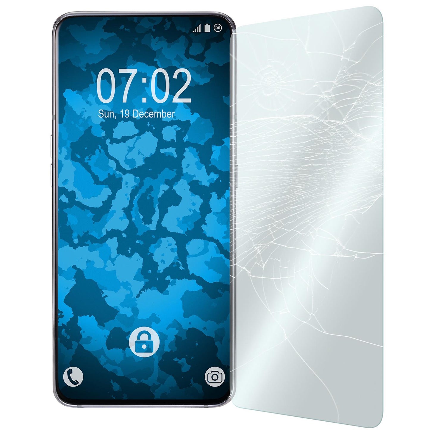 2 x Samsung Galaxy A80 Glas-Displayschutzfolie klar