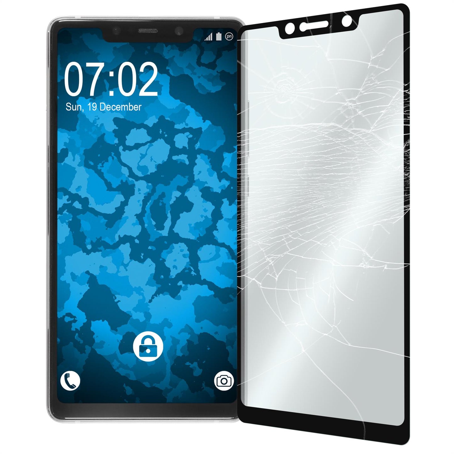 2 x Xiaomi Mi 8 SE Glas-Displayschutzfolie klar full-screen