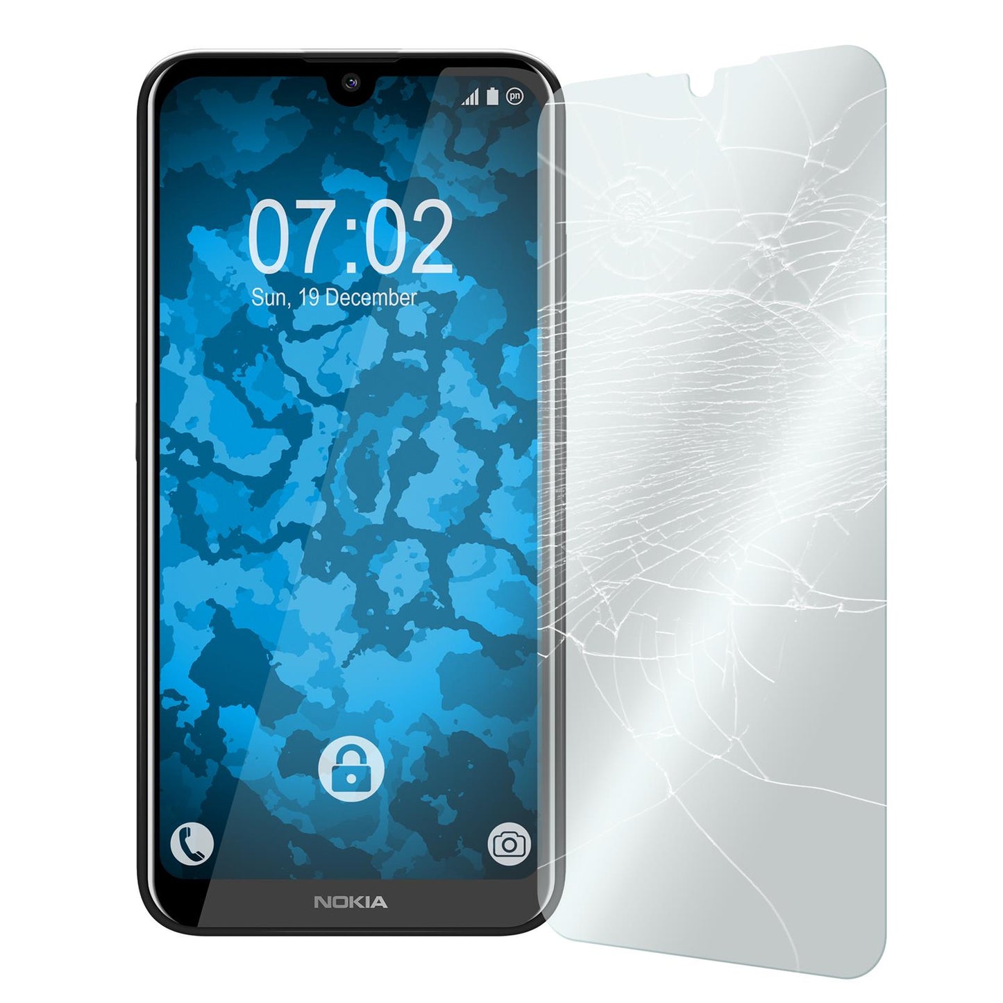 1 x Nokia 2.2 Glas-Displayschutzfolie klar