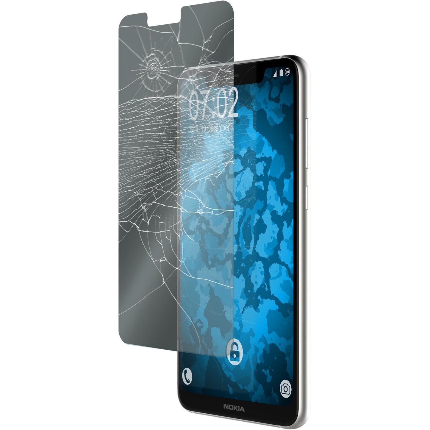 3 x Nokia 5.1 Plus Glas-Displayschutzfolie klar