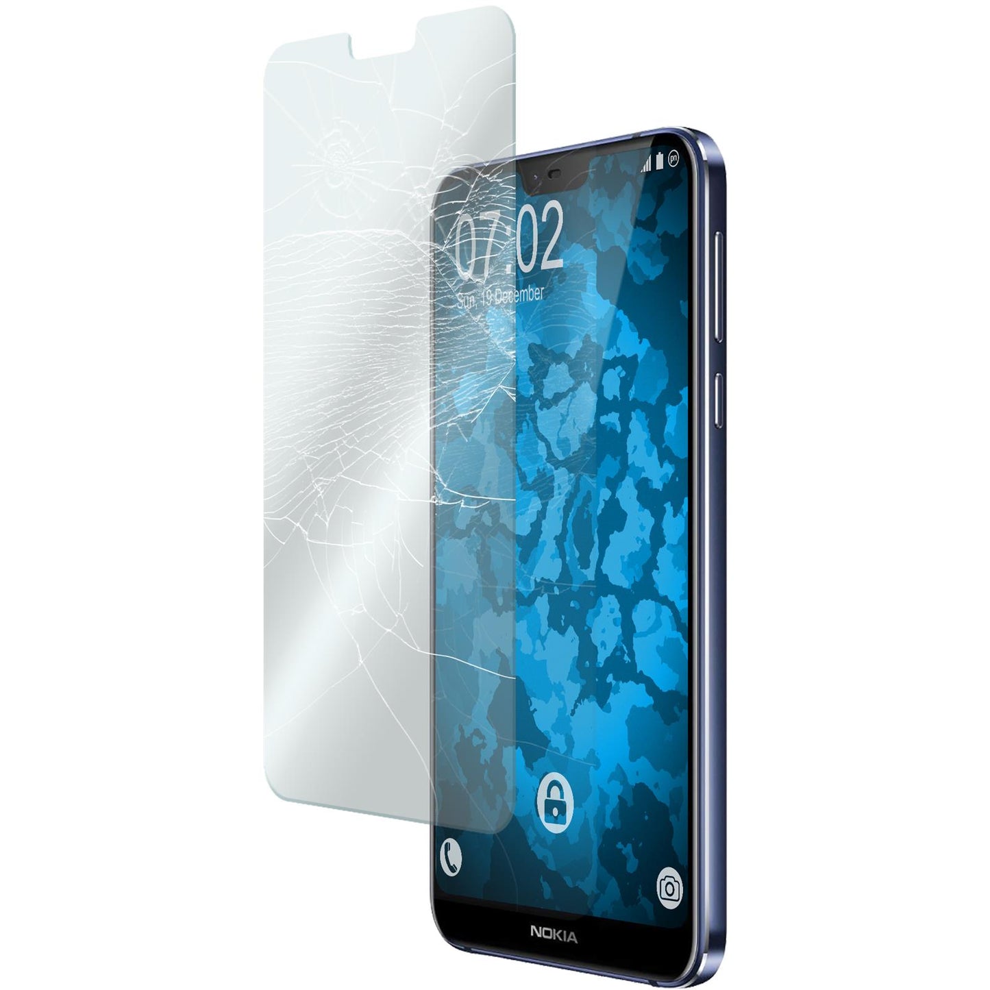 2 x Nokia 7.1 Glas-Displayschutzfolie klar