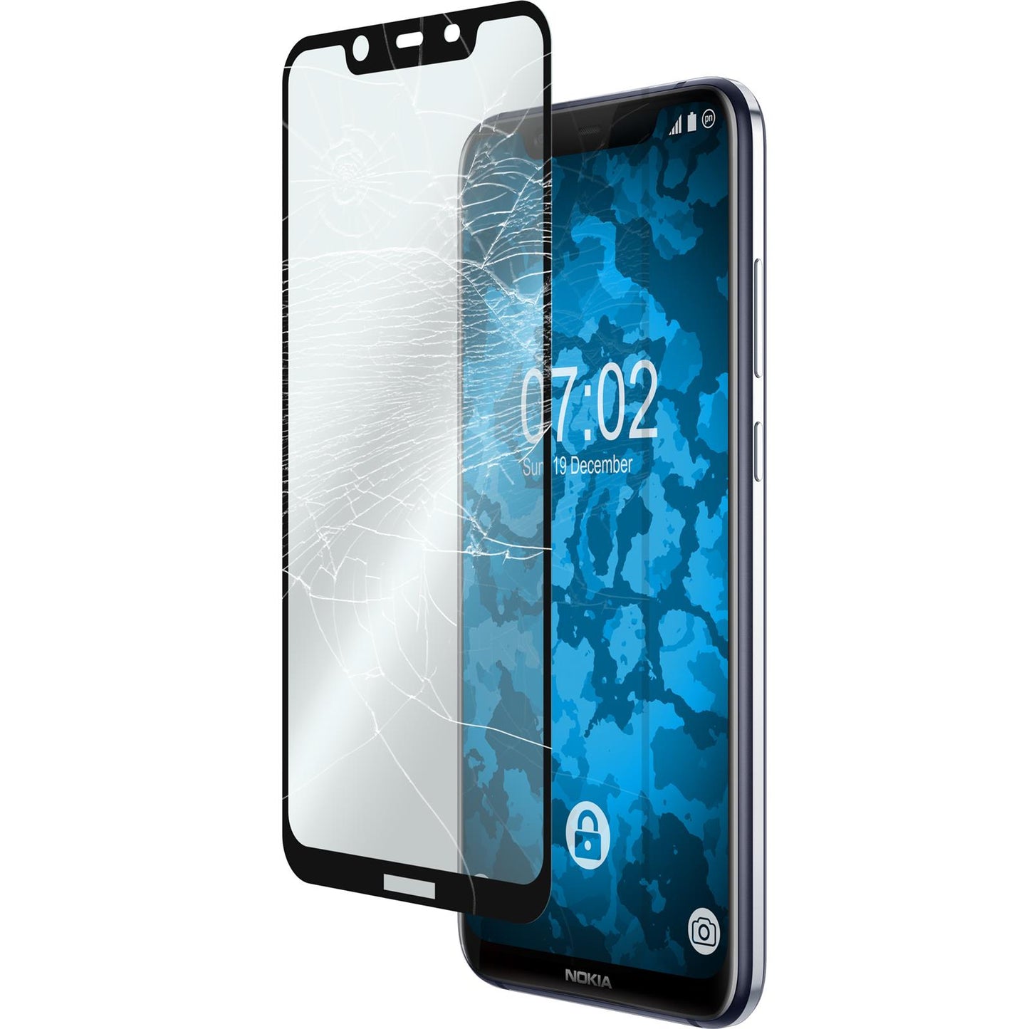 1 x Nokia 8.1 (X7) Glas-Displayschutzfolie klar full-screen