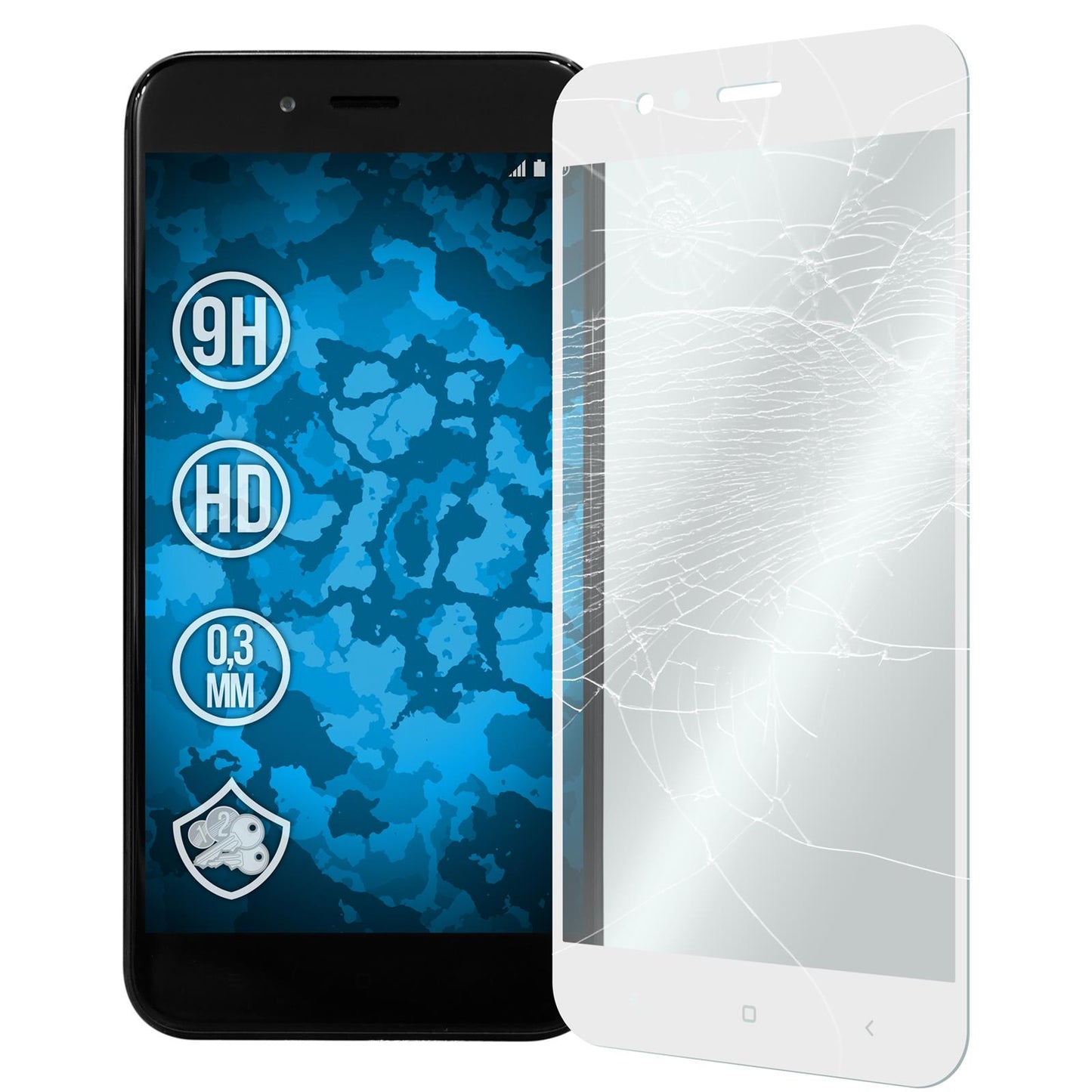 1 x Xiaomi Mi 5x / Mi A1 Glas-Displayschutzfolie klar full-s