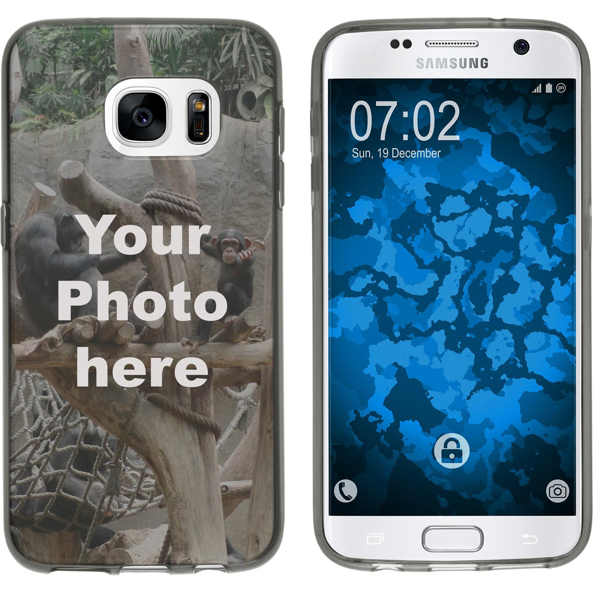 Galaxy S7 Personalisierte Handyhülle schwarz zum selbst ge
