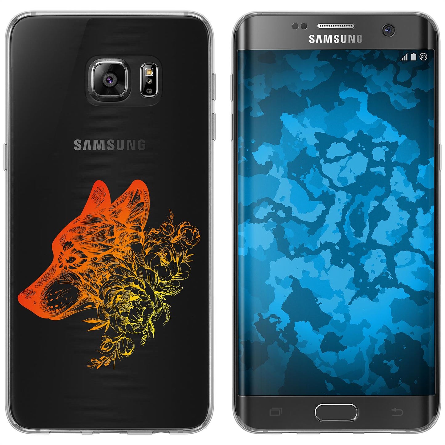 Galaxy S7 Edge Silikon-Hülle Floral Wolf M3-2 Case