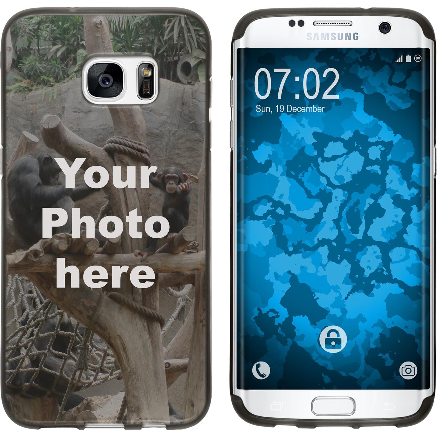 Galaxy S7 Edge Personalisierte Handyhülle schwarz zum selb