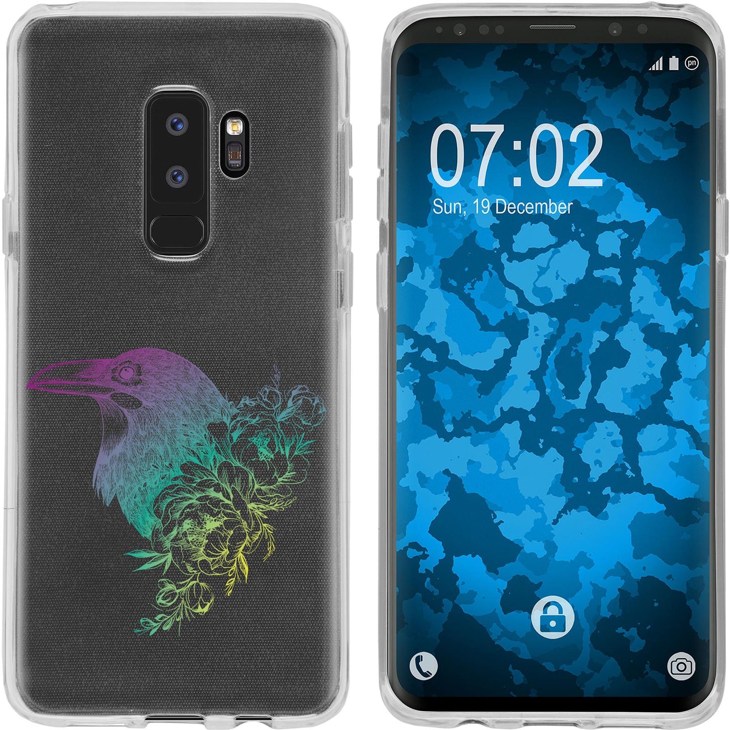 Galaxy S9 Plus Silikon-Hülle Floral Rabe M4-4 Case