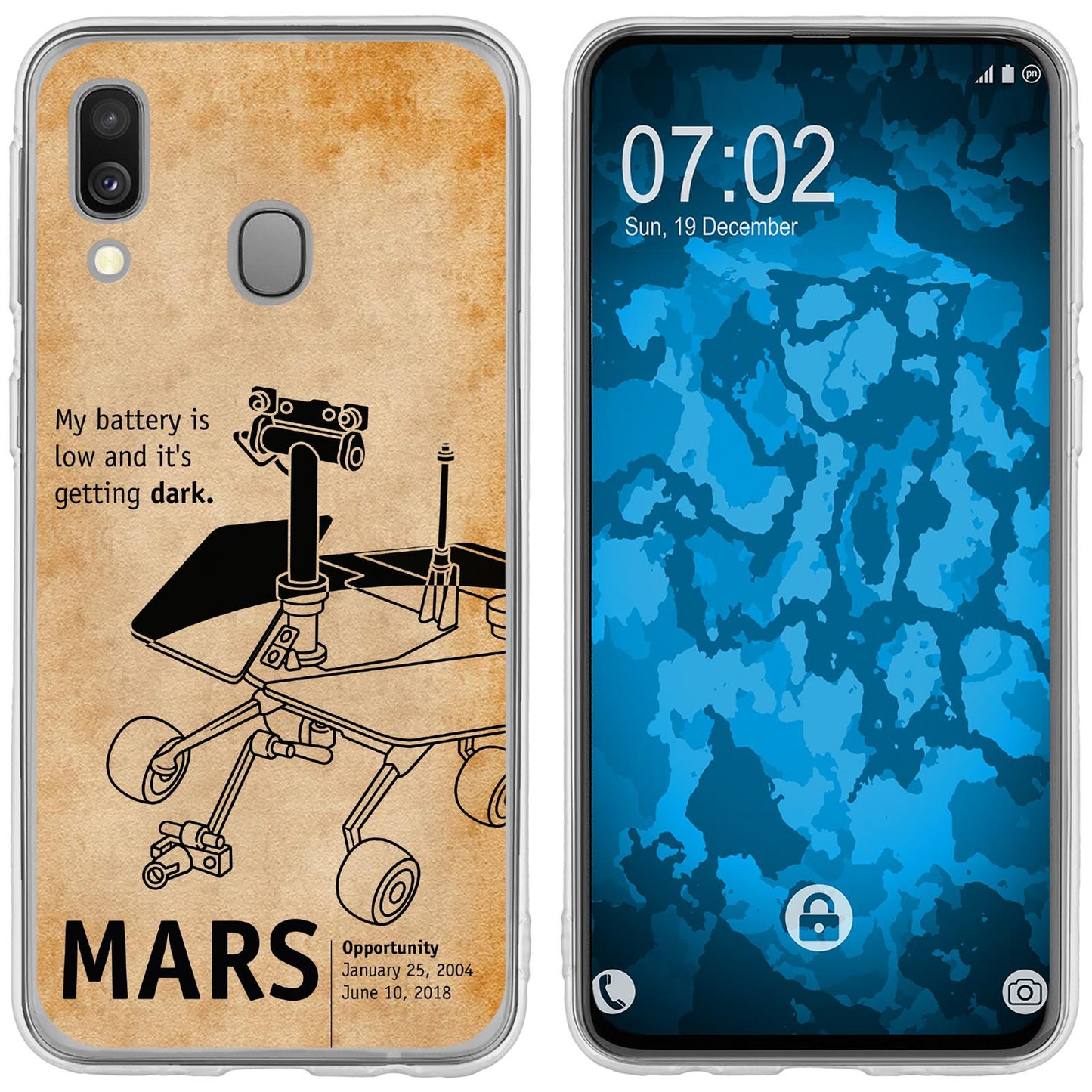 Galaxy A40 Silikon-Hülle Space Rover M2 Case