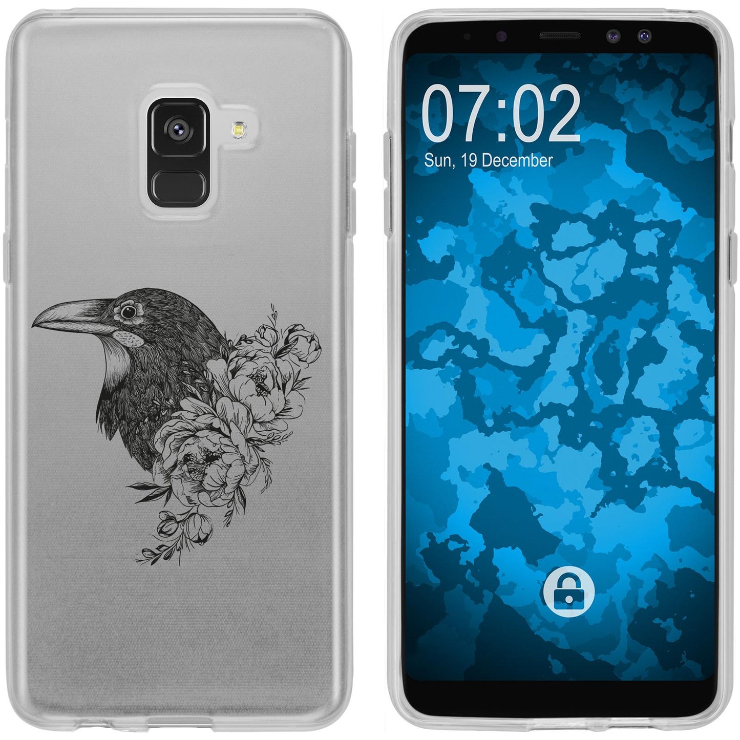Galaxy A8 Plus (2018) Silikon-Hülle Floral Rabe M4-1 Case