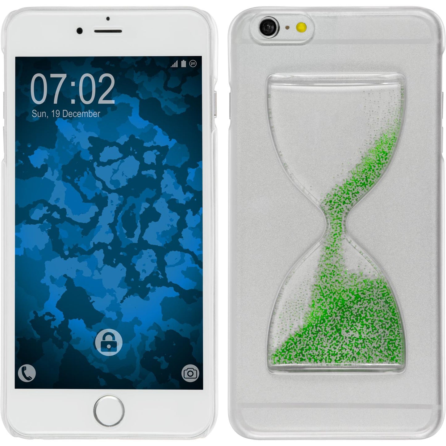 Hardcase für Apple iPhone 6 Plus / 6s Plus Sanduhr grün-weifl