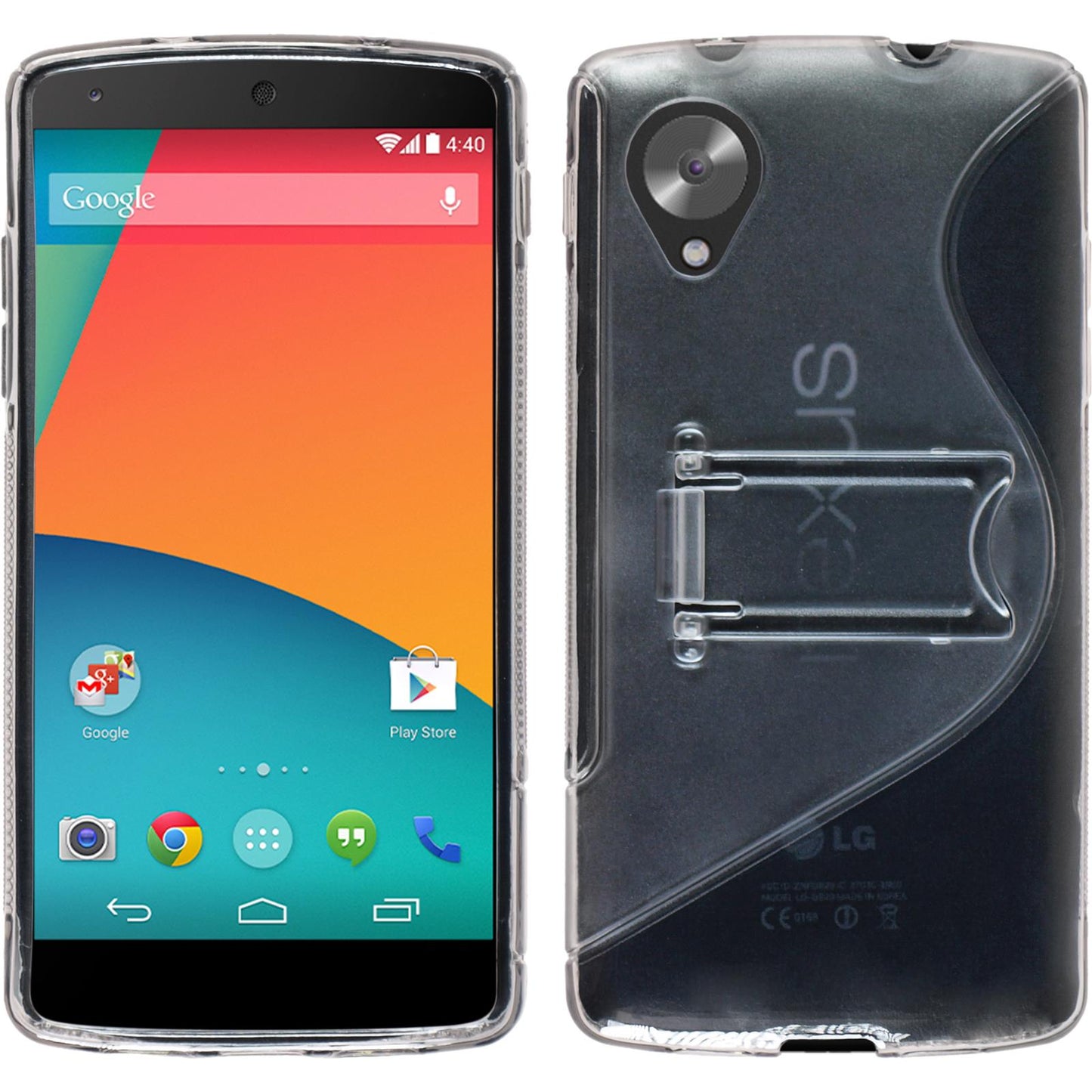 PhoneNatic Case kompatibel mit Google Nexus 5 - grau Silikon Hülle + 2 Schutzfolien