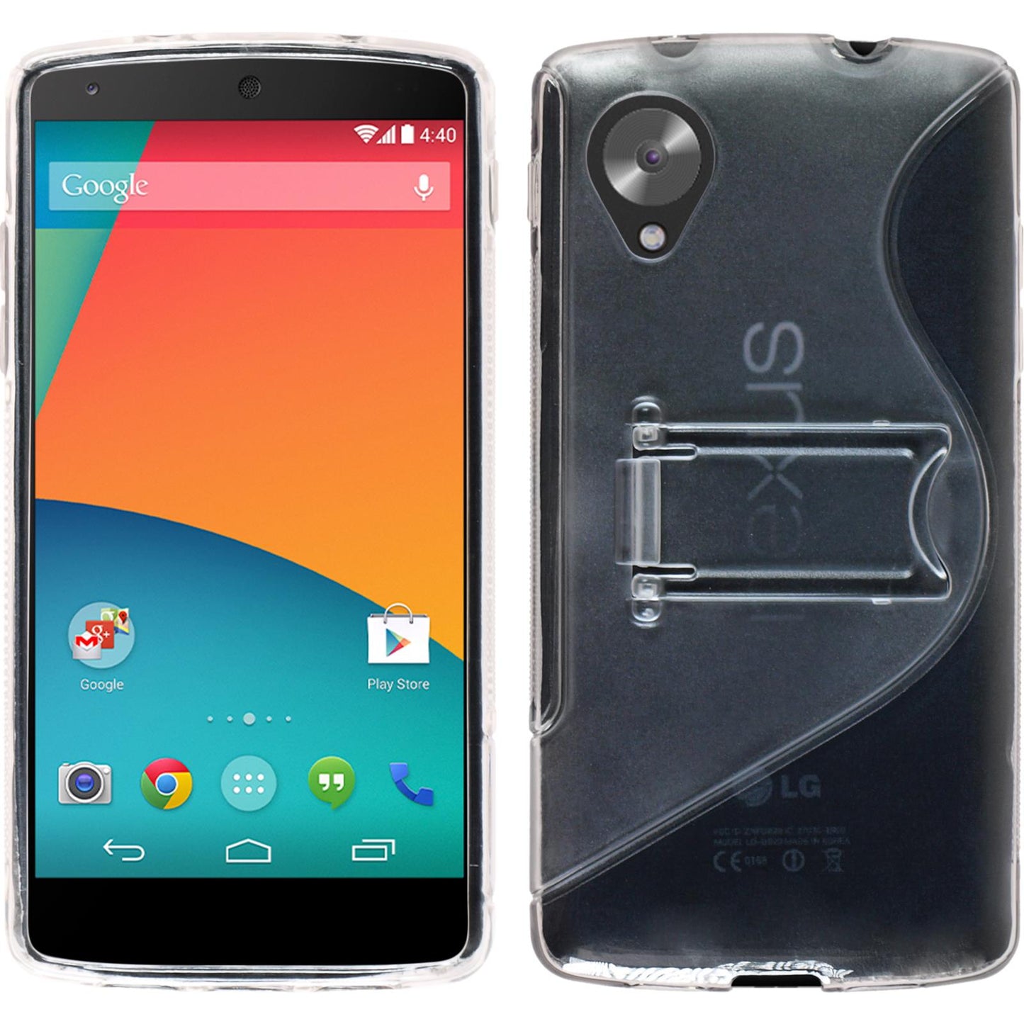PhoneNatic Case kompatibel mit Google Nexus 5 - clear Silikon Hülle + 2 Schutzfolien