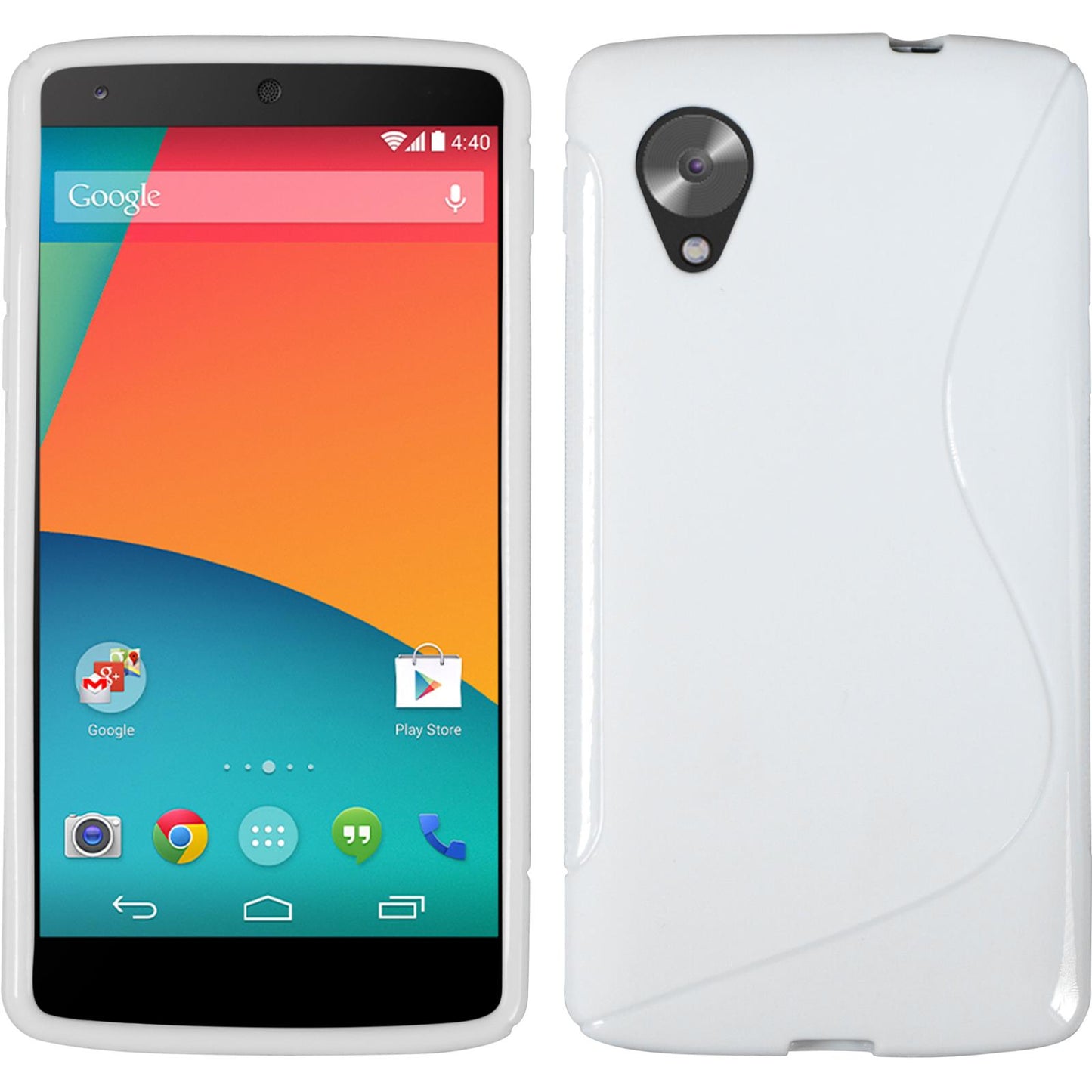 PhoneNatic Case kompatibel mit Google Nexus 5 - weifl Silikon Hülle S-Style + 2 Schutzfolien