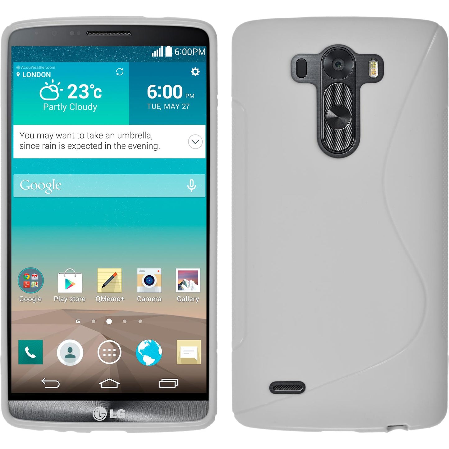 PhoneNatic Case kompatibel mit LG G3 - weifl Silikon Hülle S-Style + 2 Schutzfolien