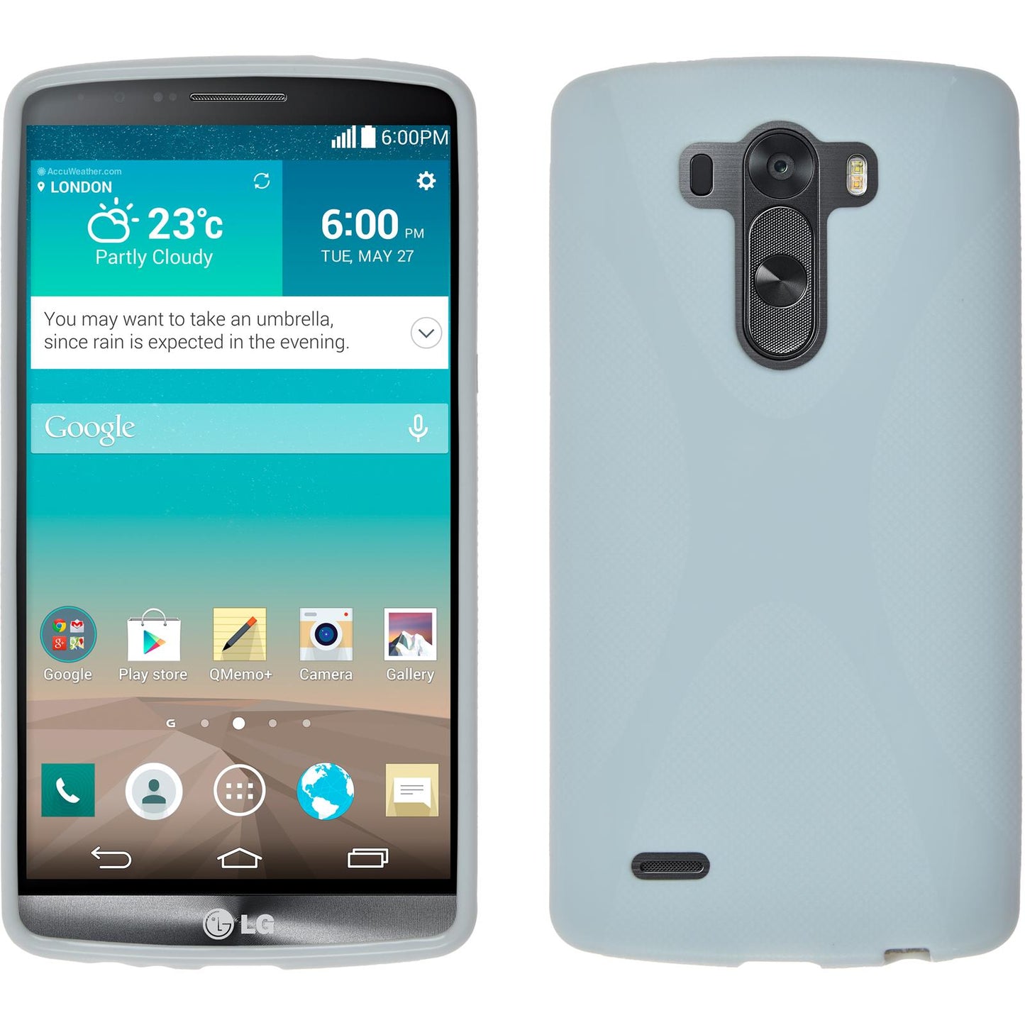 PhoneNatic Case kompatibel mit LG G3 - weifl Silikon Hülle X-Style + 2 Schutzfolien