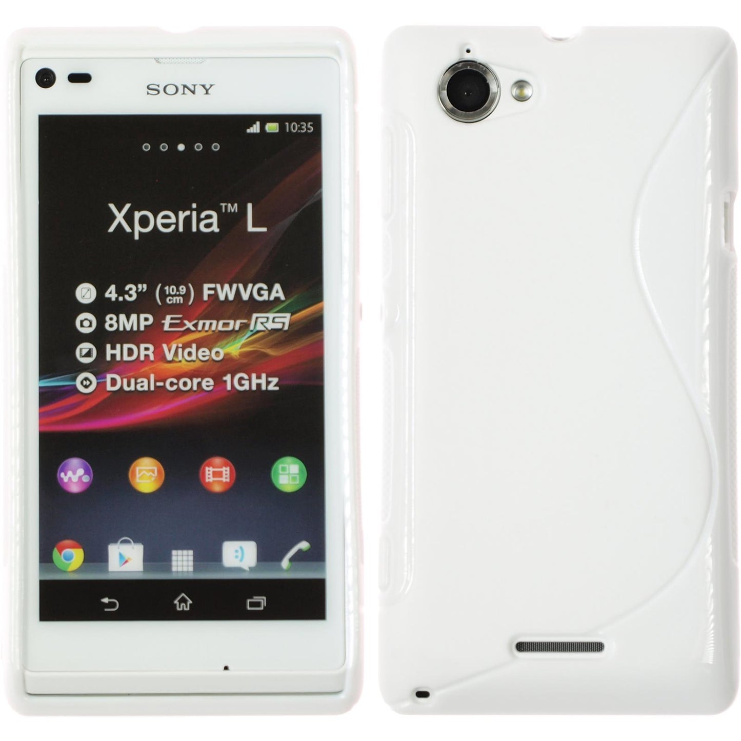 PhoneNatic Case kompatibel mit Sony Xperia L - weifl Silikon Hülle S-Style + 2 Schutzfolien