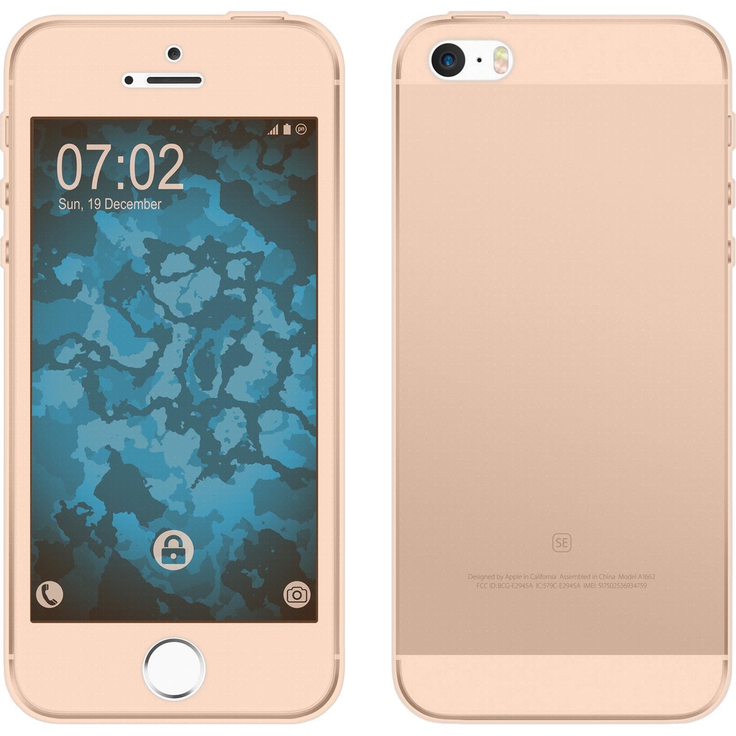 PhoneNatic Case kompatibel mit Apple iPhone 5 / 5s / SE - gold Silikon Hülle 360∞ Fullbody Cover