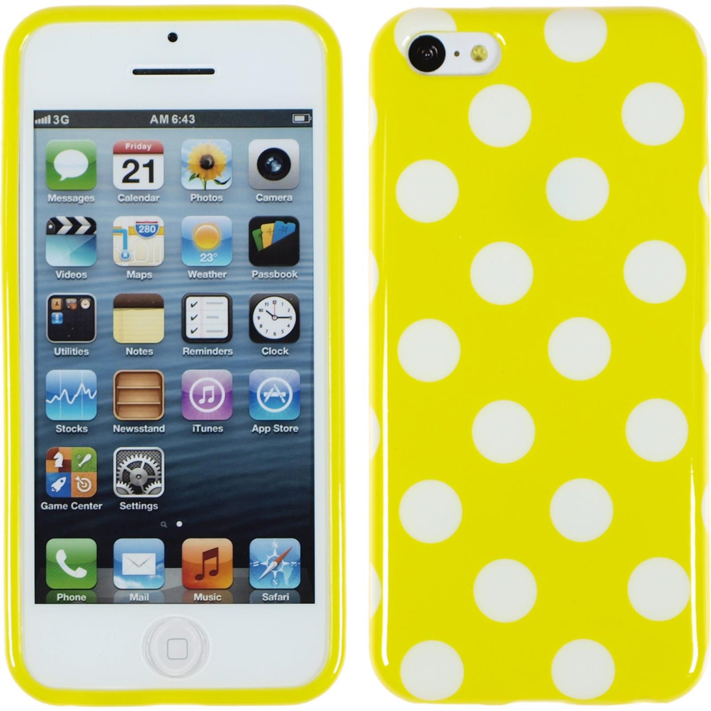 PhoneNatic Case kompatibel mit Apple iPhone 5c - Design:04 Silikon Hülle Polkadot + 2 Schutzfolien