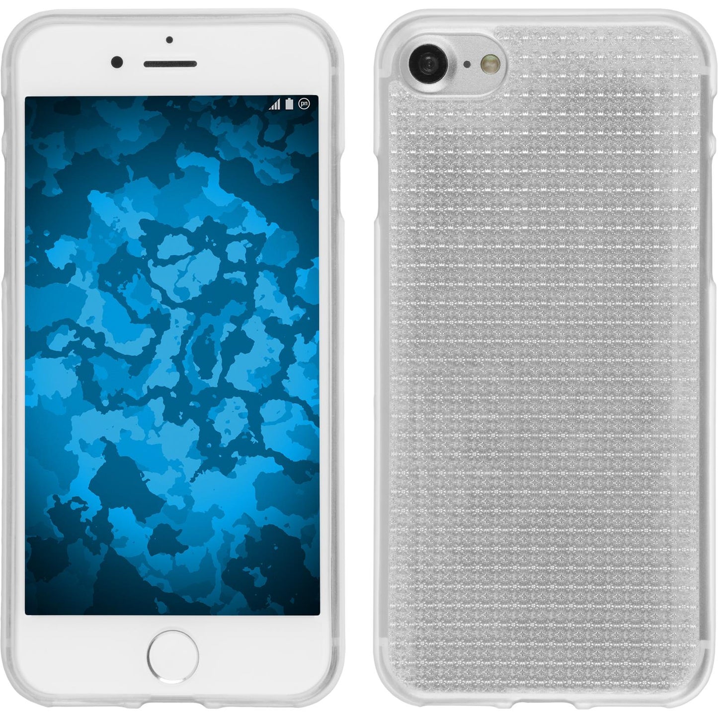 PhoneNatic Case kompatibel mit Apple iPhone 7 / 8 / SE 2020 - clear Silikon Hülle Iced + 2 Schutzfolien