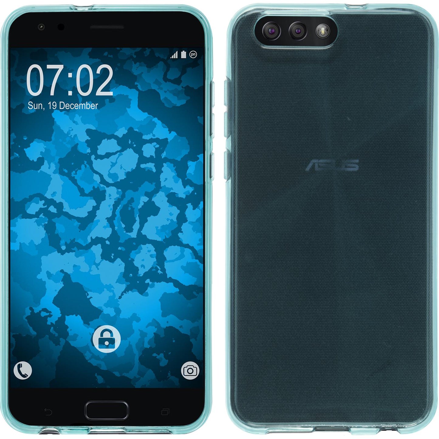 PhoneNatic Case kompatibel mit Asus Zenfone 4 ZE554KL - türkis Silikon Hülle transparent Cover