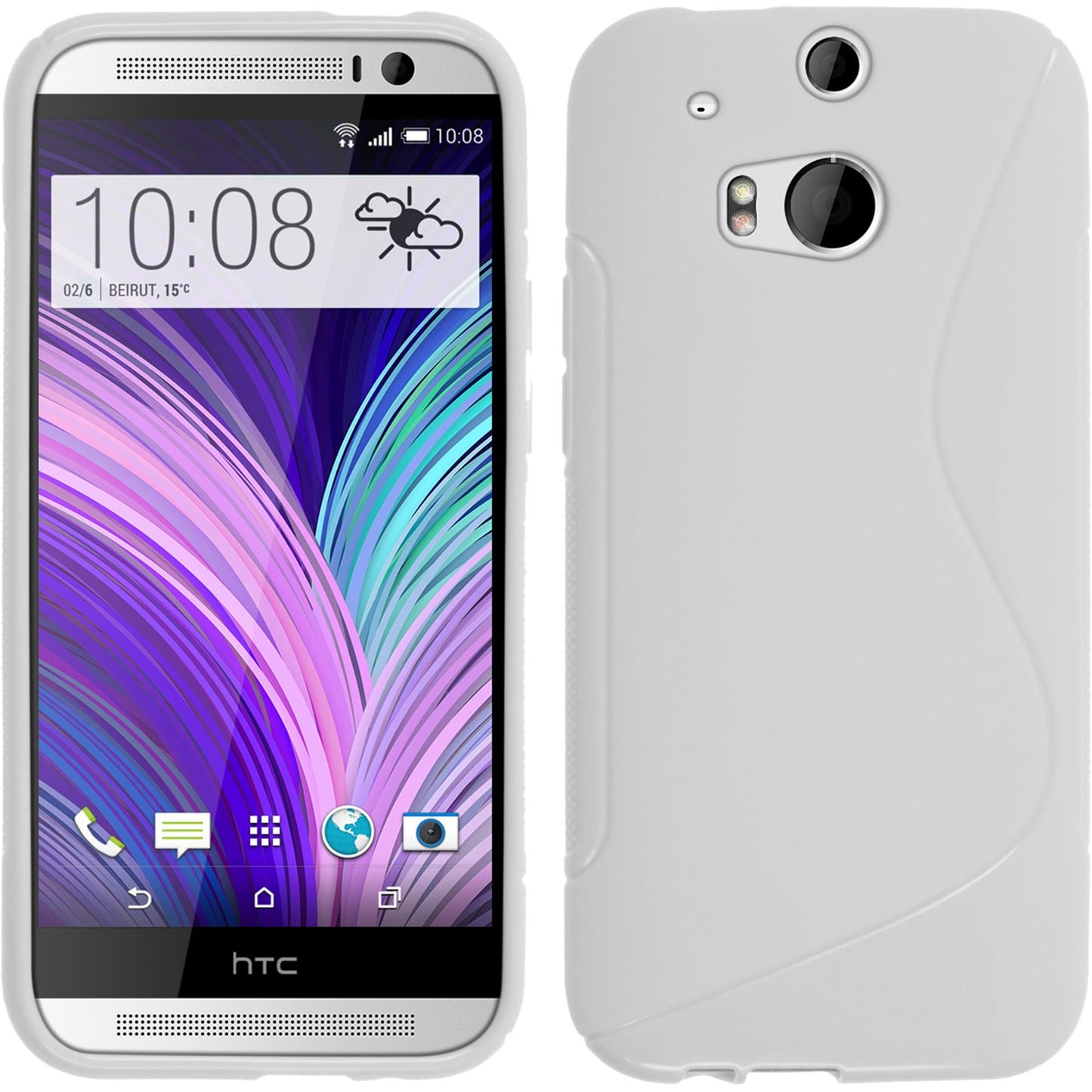 PhoneNatic Case kompatibel mit HTC One M8 - weifl Silikon Hülle S-Style Cover