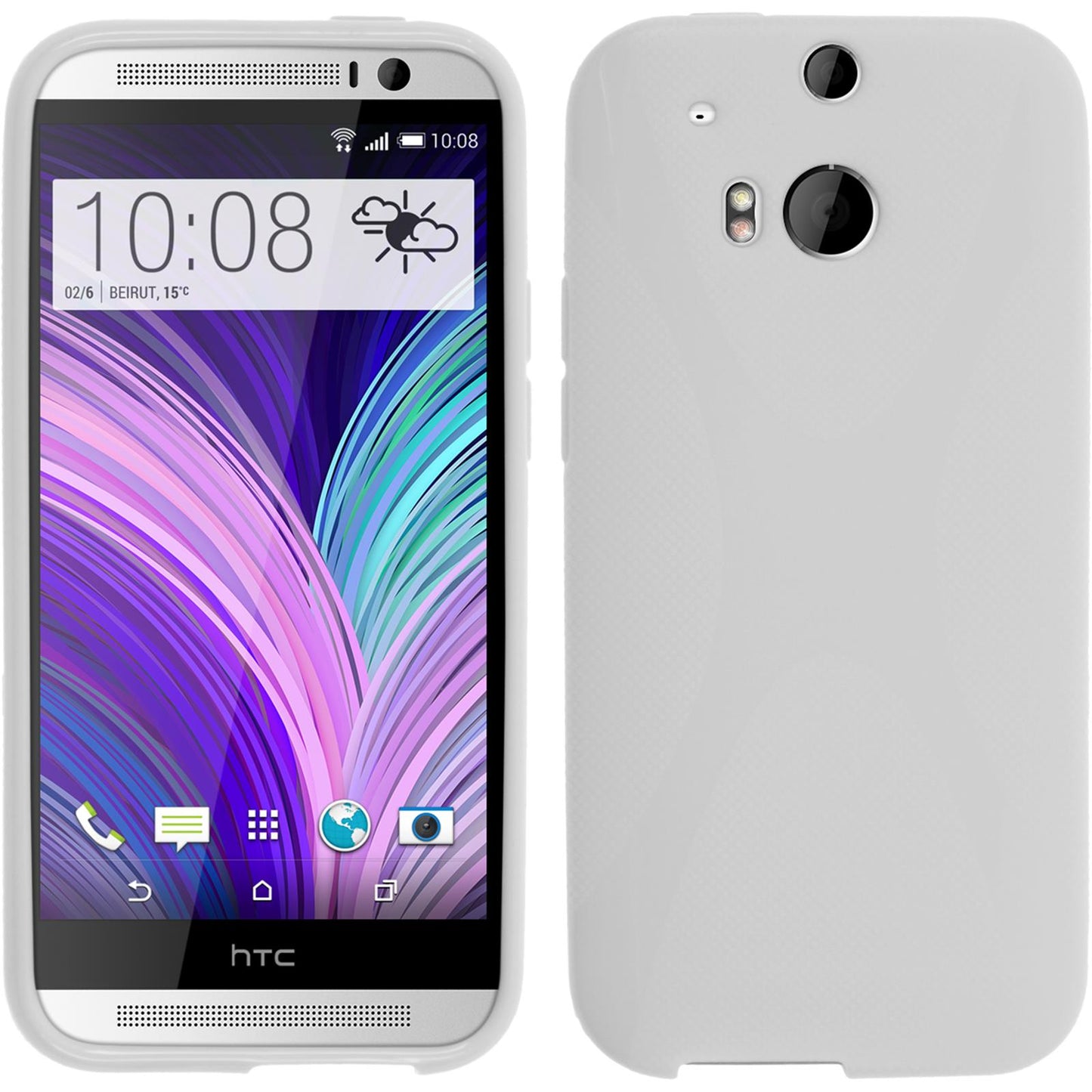 PhoneNatic Case kompatibel mit HTC One M8 - weifl Silikon Hülle X-Style Cover