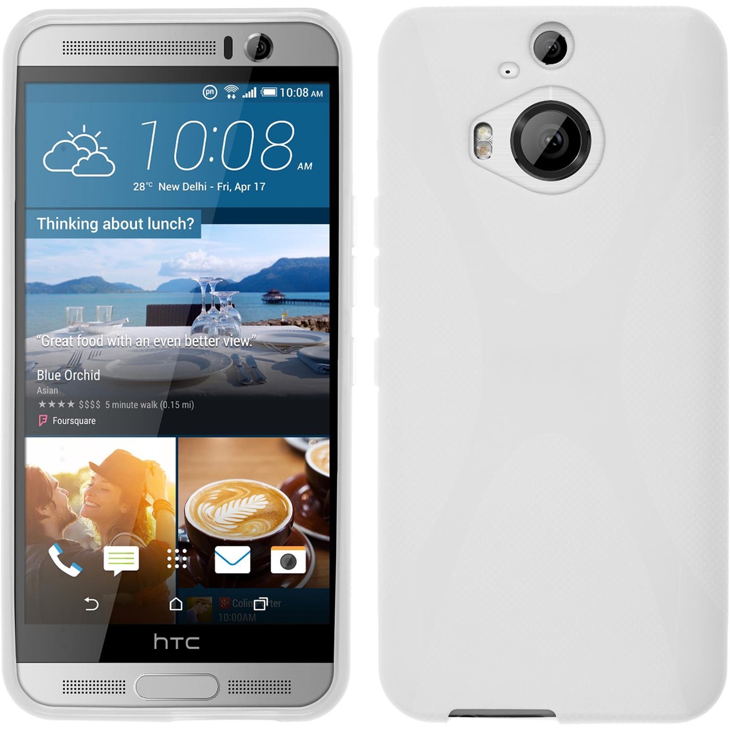 PhoneNatic Case kompatibel mit HTC One M9 Plus - weifl Silikon Hülle X-Style + 2 Schutzfolien