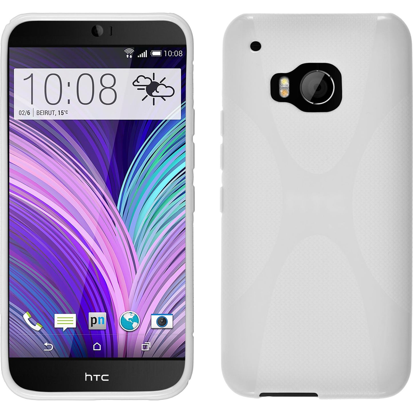 PhoneNatic Case kompatibel mit HTC One M9 - weifl Silikon Hülle X-Style + 2 Schutzfolien
