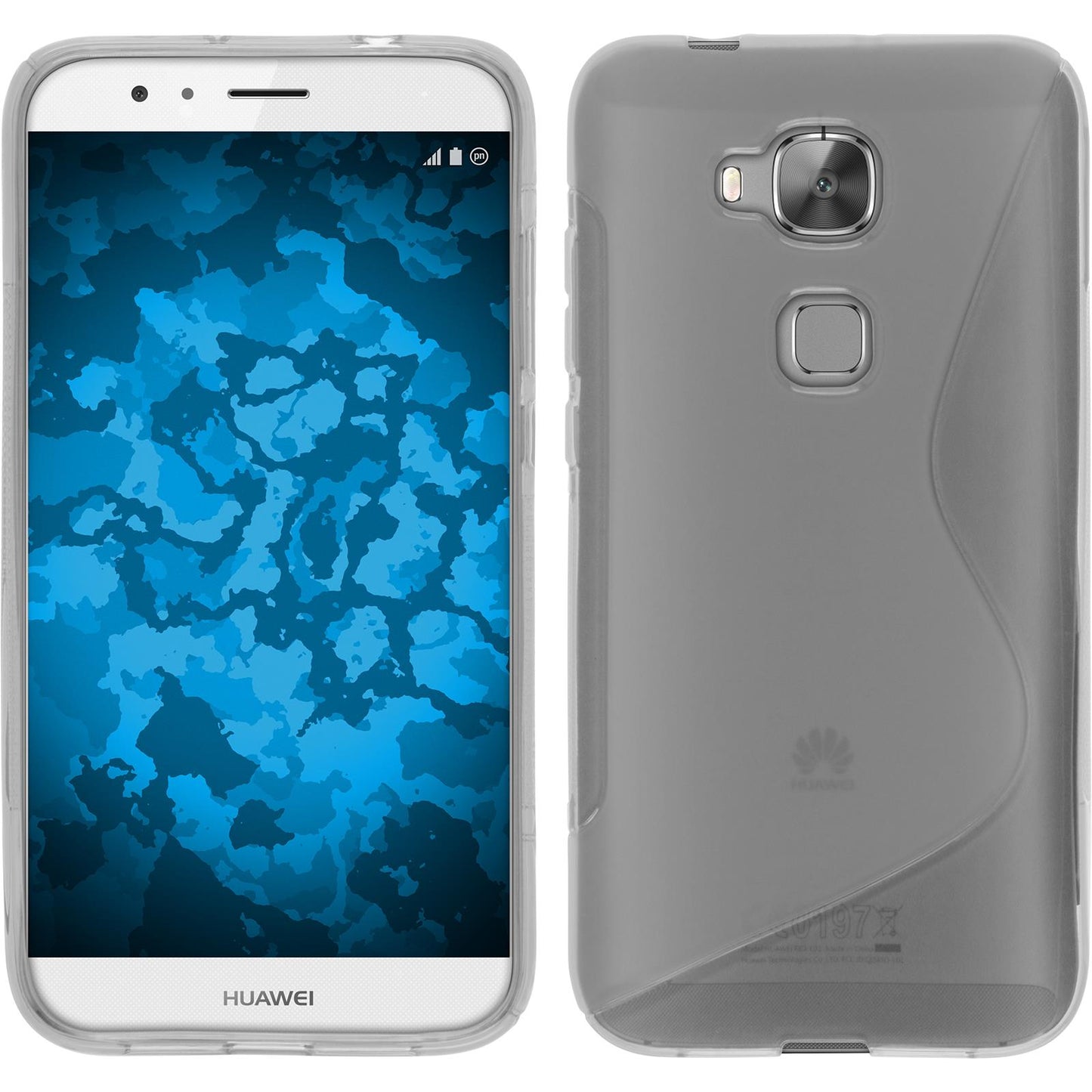 PhoneNatic Case kompatibel mit Huawei G8 - clear Silikon Hülle S-Style + 2 Schutzfolien