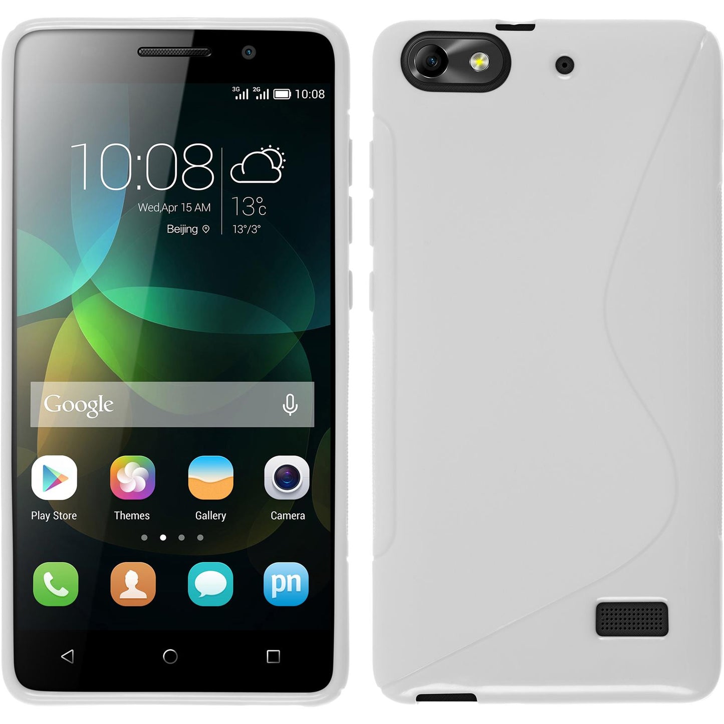 PhoneNatic Case kompatibel mit Huawei Honor 4c - weifl Silikon Hülle S-Style + 2 Schutzfolien