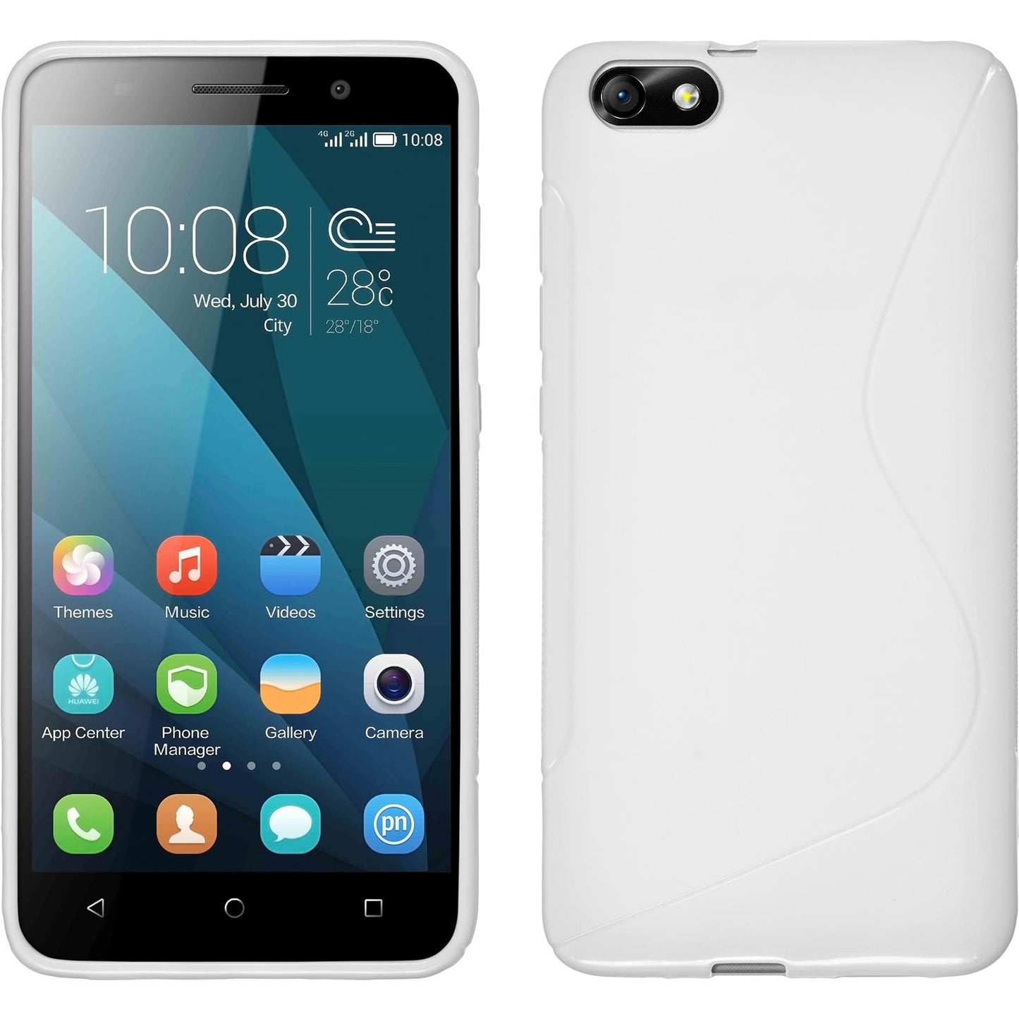 PhoneNatic Case kompatibel mit Huawei Honor 4x - weifl Silikon Hülle S-Style + 2 Schutzfolien