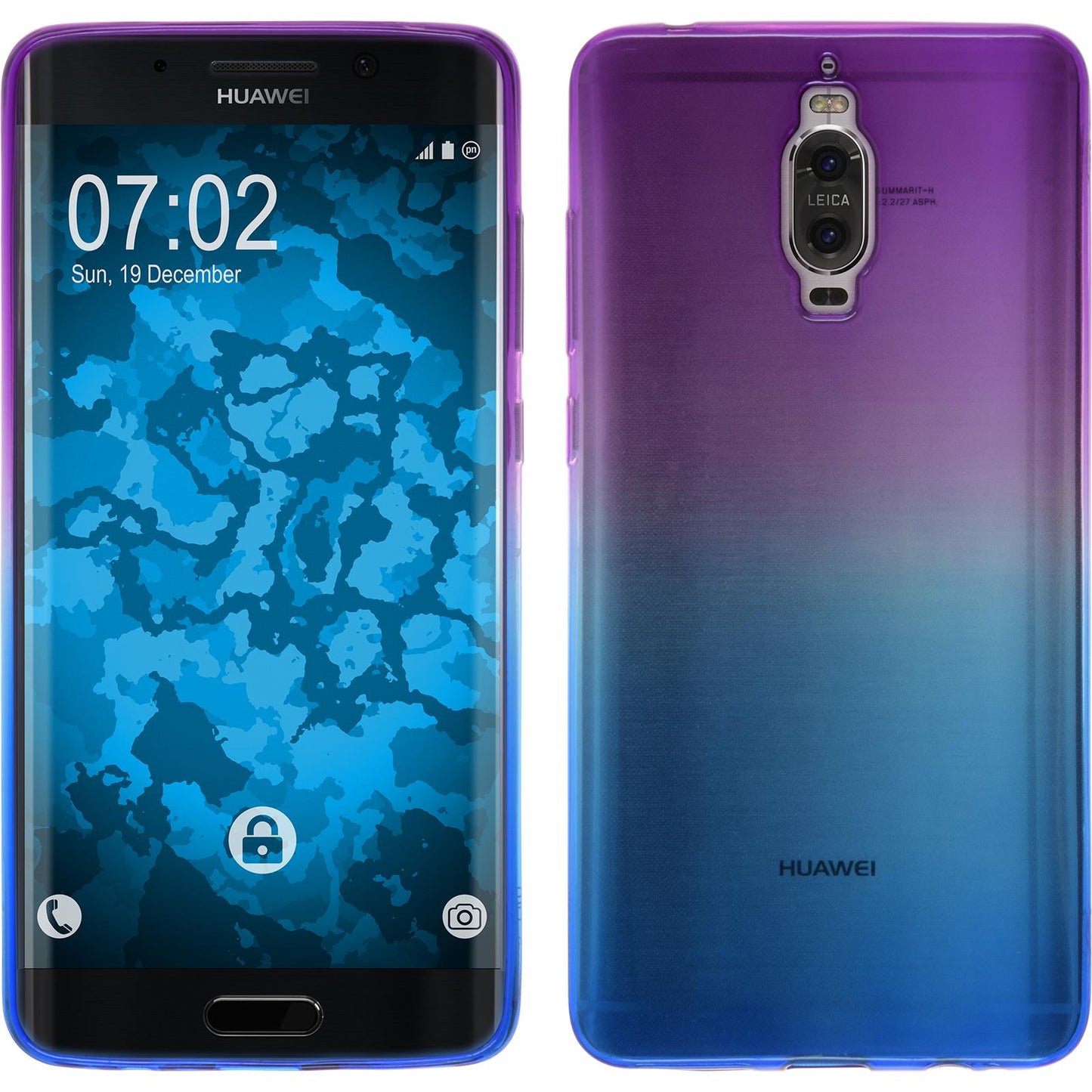 PhoneNatic Case kompatibel mit Huawei Mate 9 Pro - Design:04 Silikon Hülle OmbrË + 2 Schutzfolien