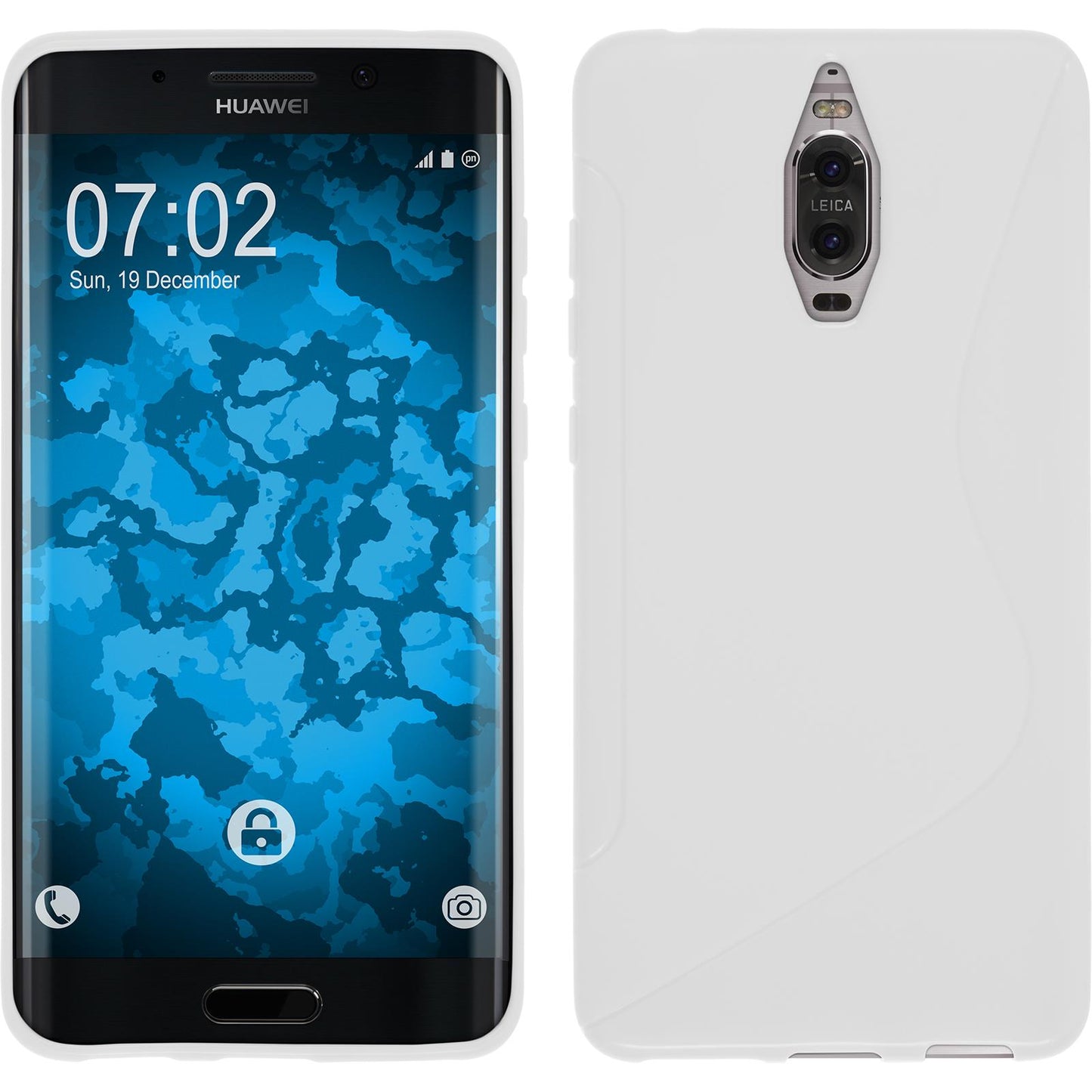 PhoneNatic Case kompatibel mit Huawei Mate 9 Pro - weiß Silikon Hülle S-Style + 2 Schutzfolien