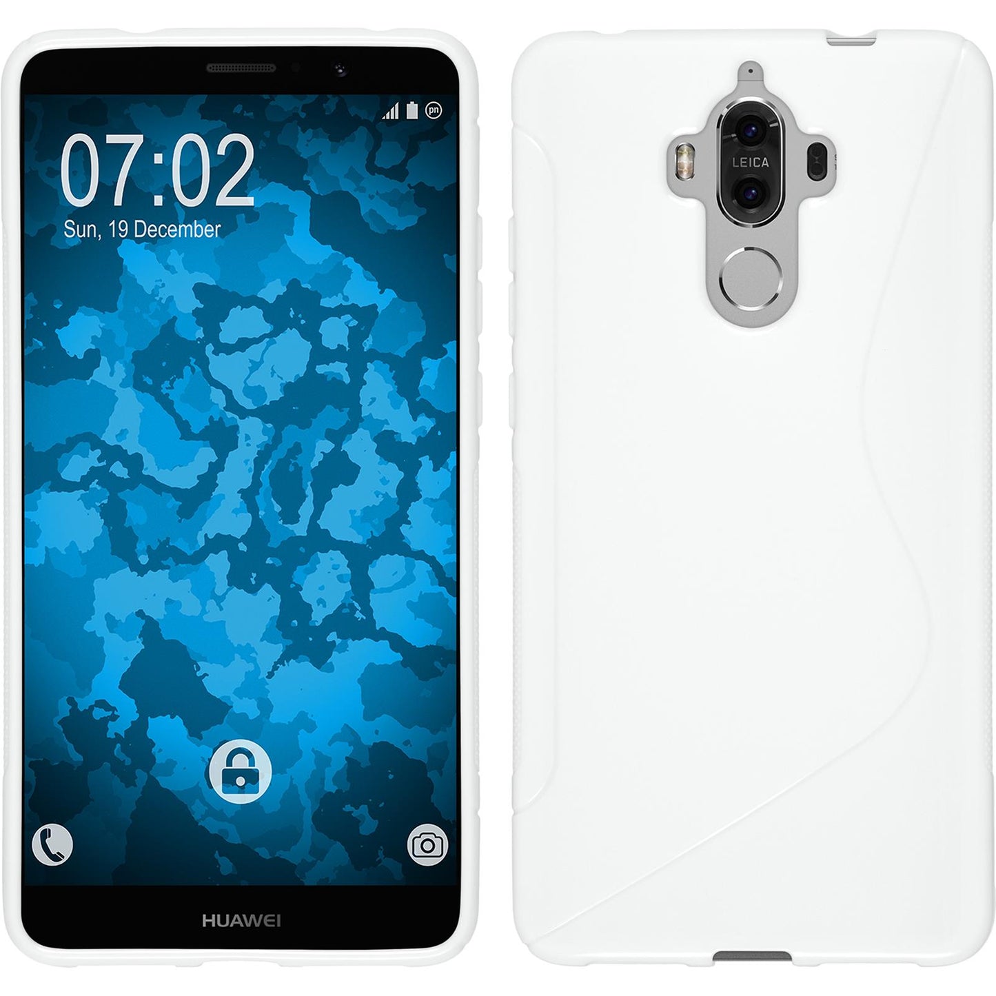 PhoneNatic Case kompatibel mit Huawei Mate 9 - weifl Silikon Hülle S-Style + 2 Schutzfolien