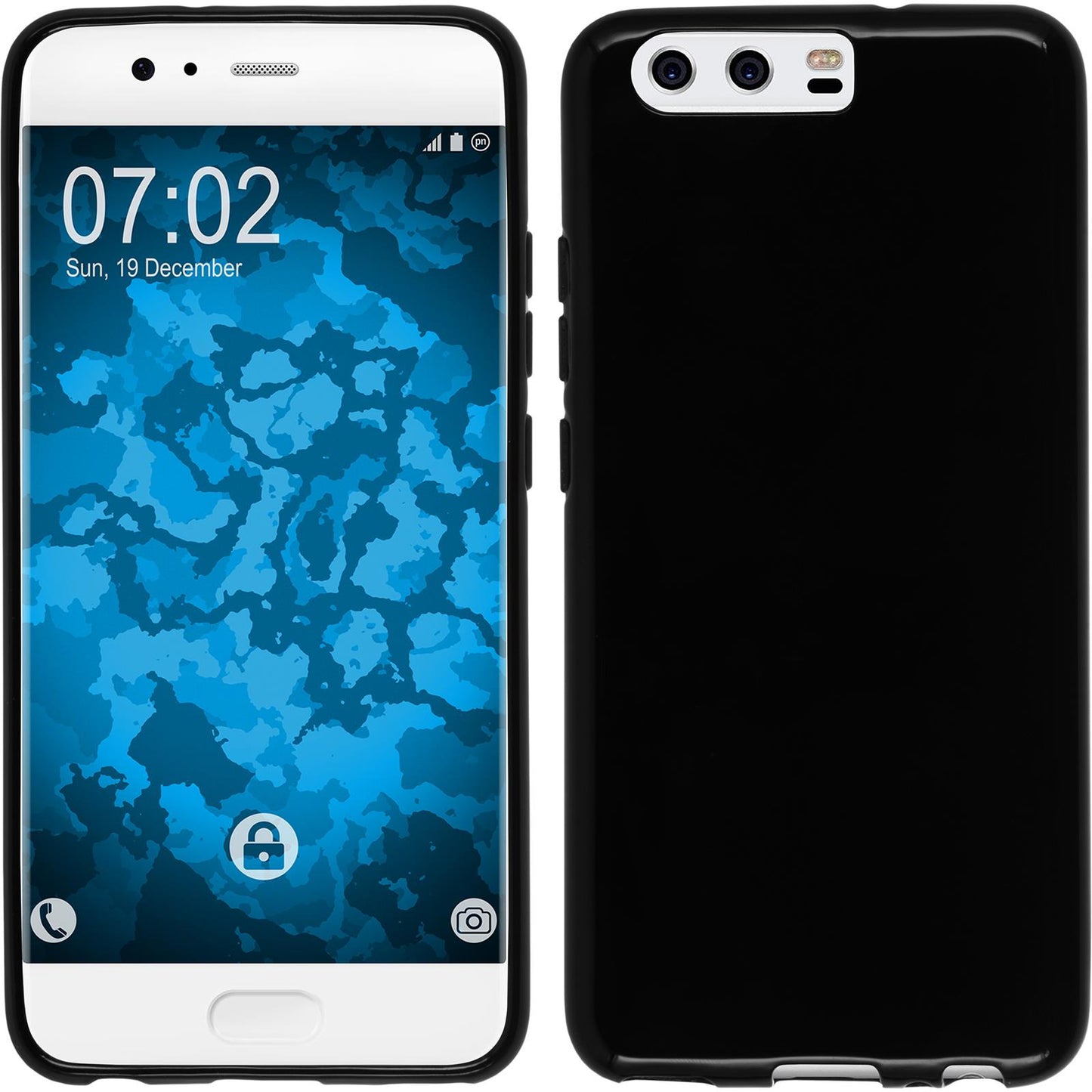PhoneNatic Case kompatibel mit Huawei P10 Plus - schwarz Silikon Hülle Cover