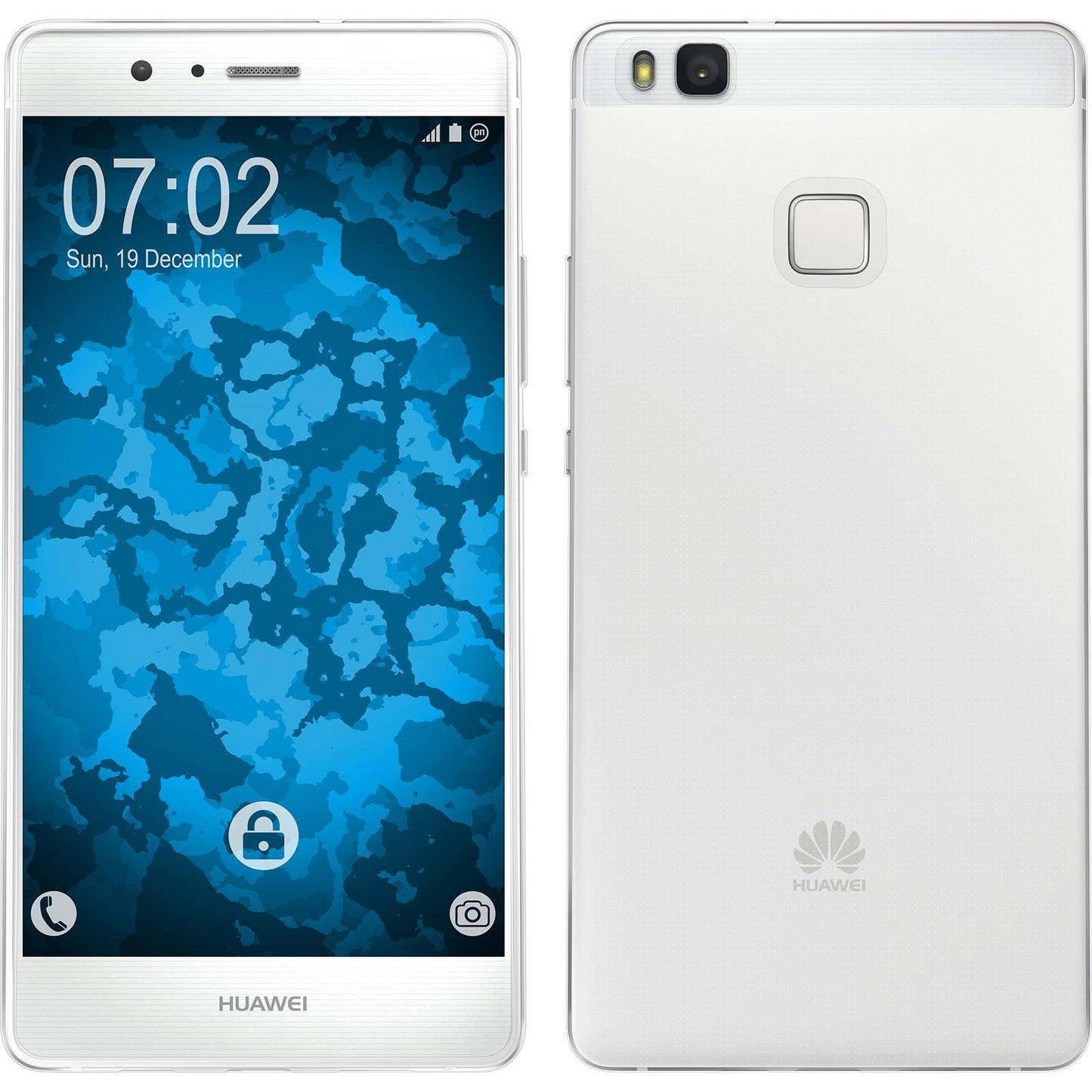 PhoneNatic Case kompatibel mit Huawei P9 Lite - Crystal Clear Silikon Hülle transparent + 2 Schutzfolien