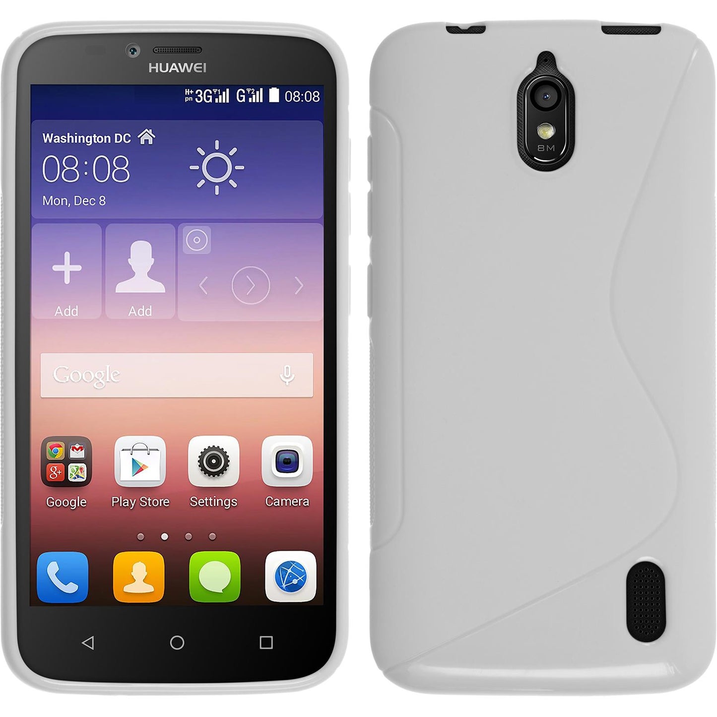 PhoneNatic Case kompatibel mit Huawei Y625 - weifl Silikon Hülle S-Style + 2 Schutzfolien